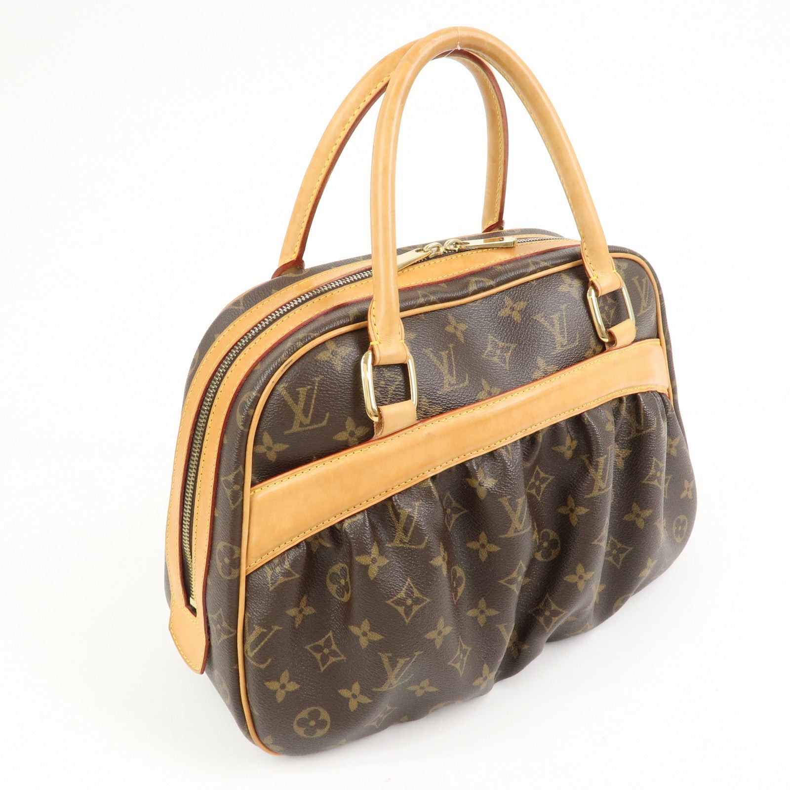 Louis Vuitton Monogram Mitsy Handbag Boston Bag Brown M40058