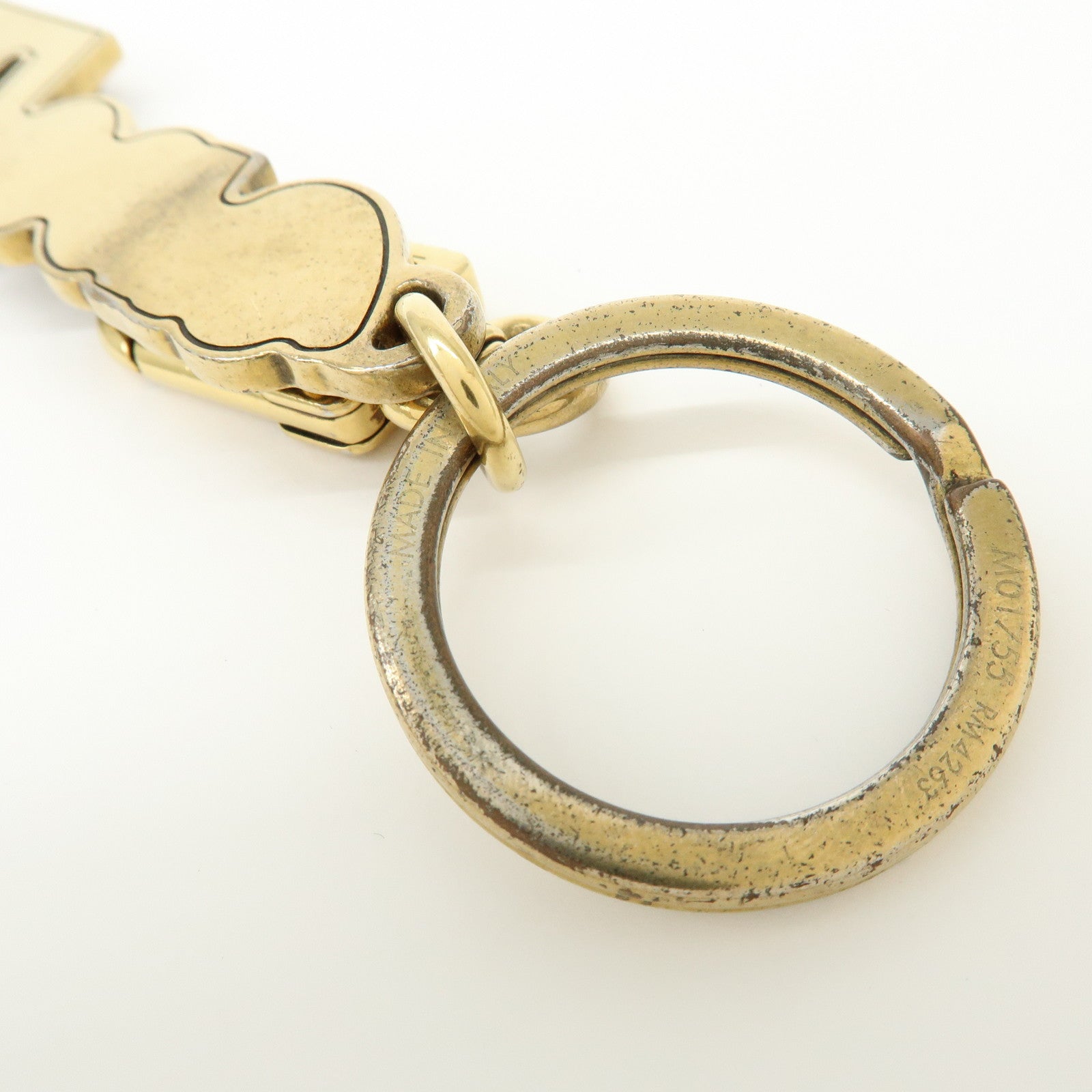 Louis Vuitton LV Lovers Studs Metal Bag Charm Key Chain Gold M01755