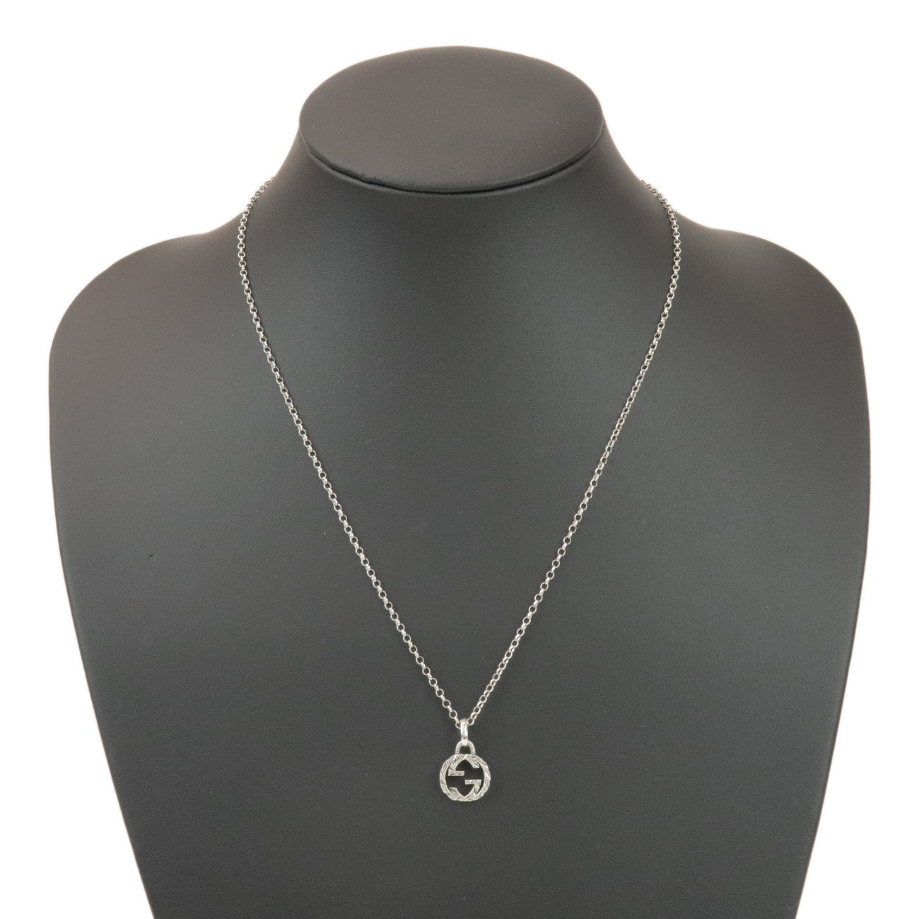 GUCCI Interlocking G Necklace SV925 Silver 455307