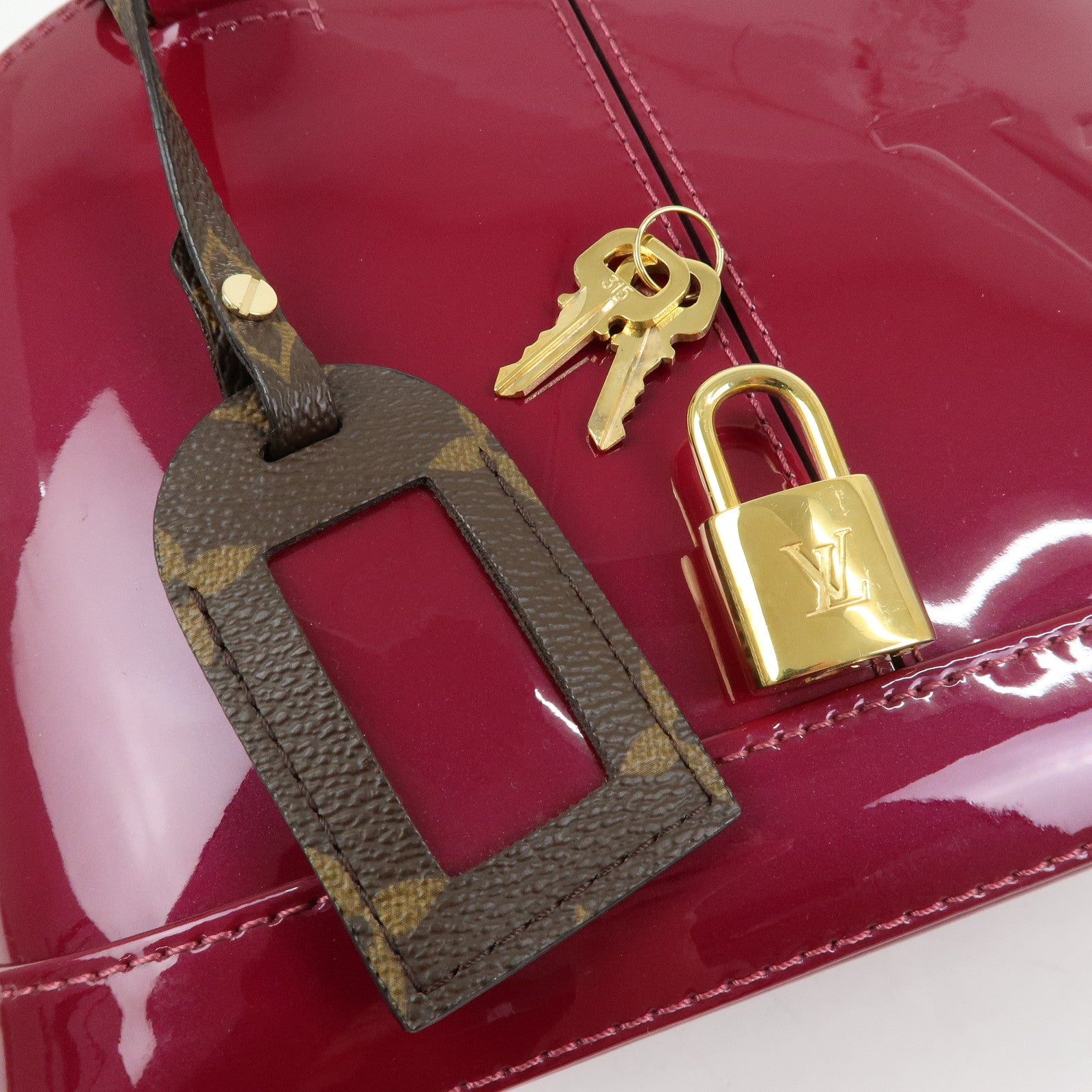 Louis Vuitton Monogram Vernis Alma BB 2Way Bag Magenta M54785