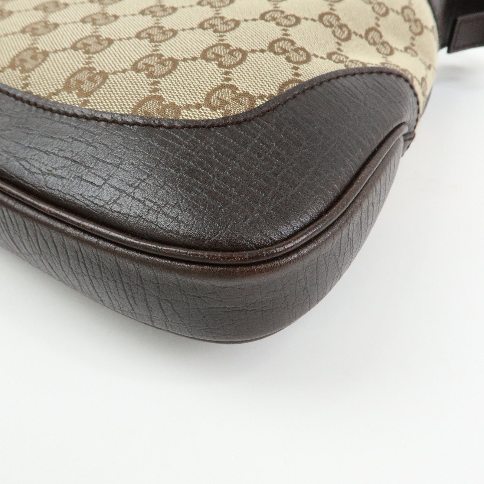 GUCCI Sherry Jackie GG Canvas Leather Shoulder Bag Hand Bag 00963