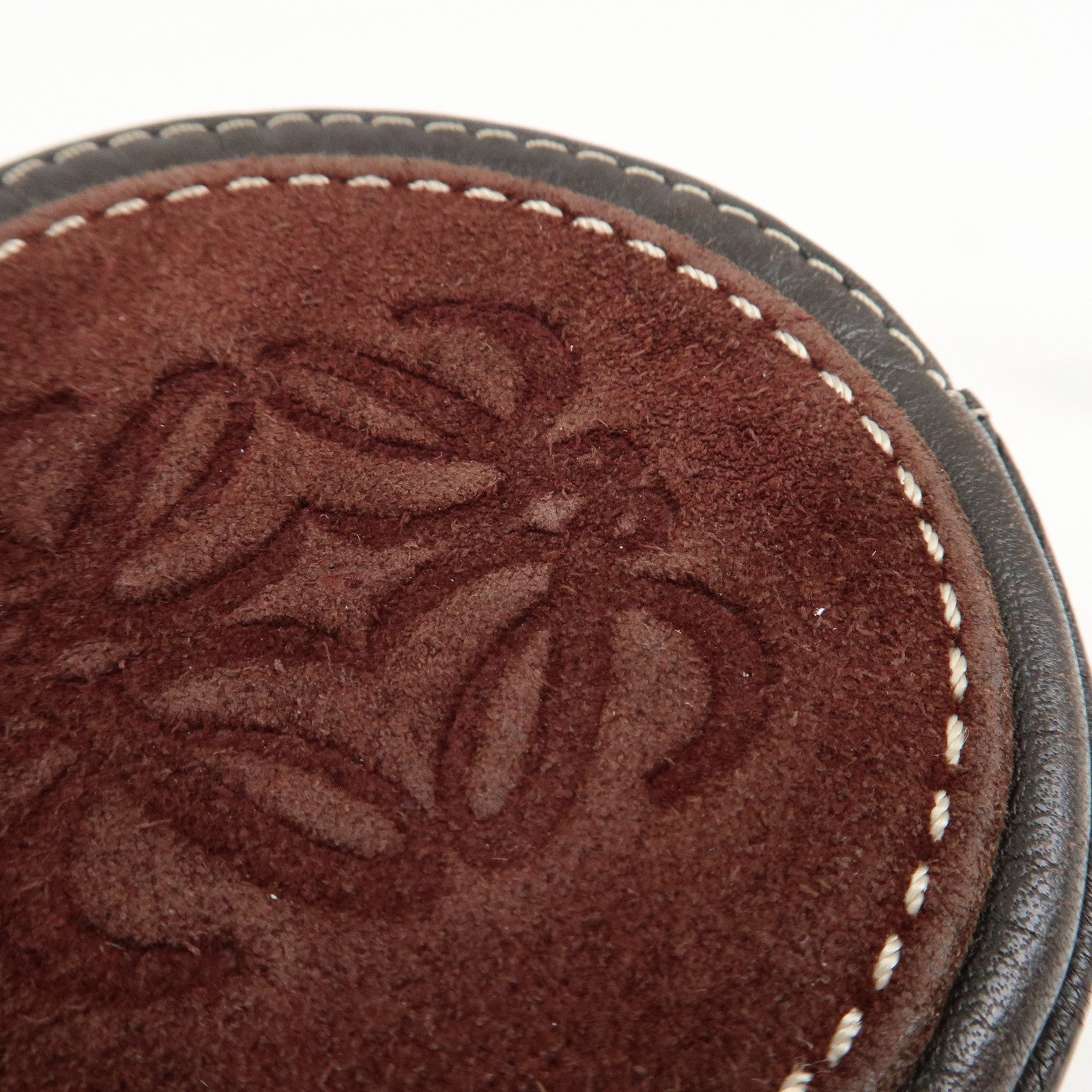 LOEWE Set of 2 Leather Suede Coin Case Red Brown