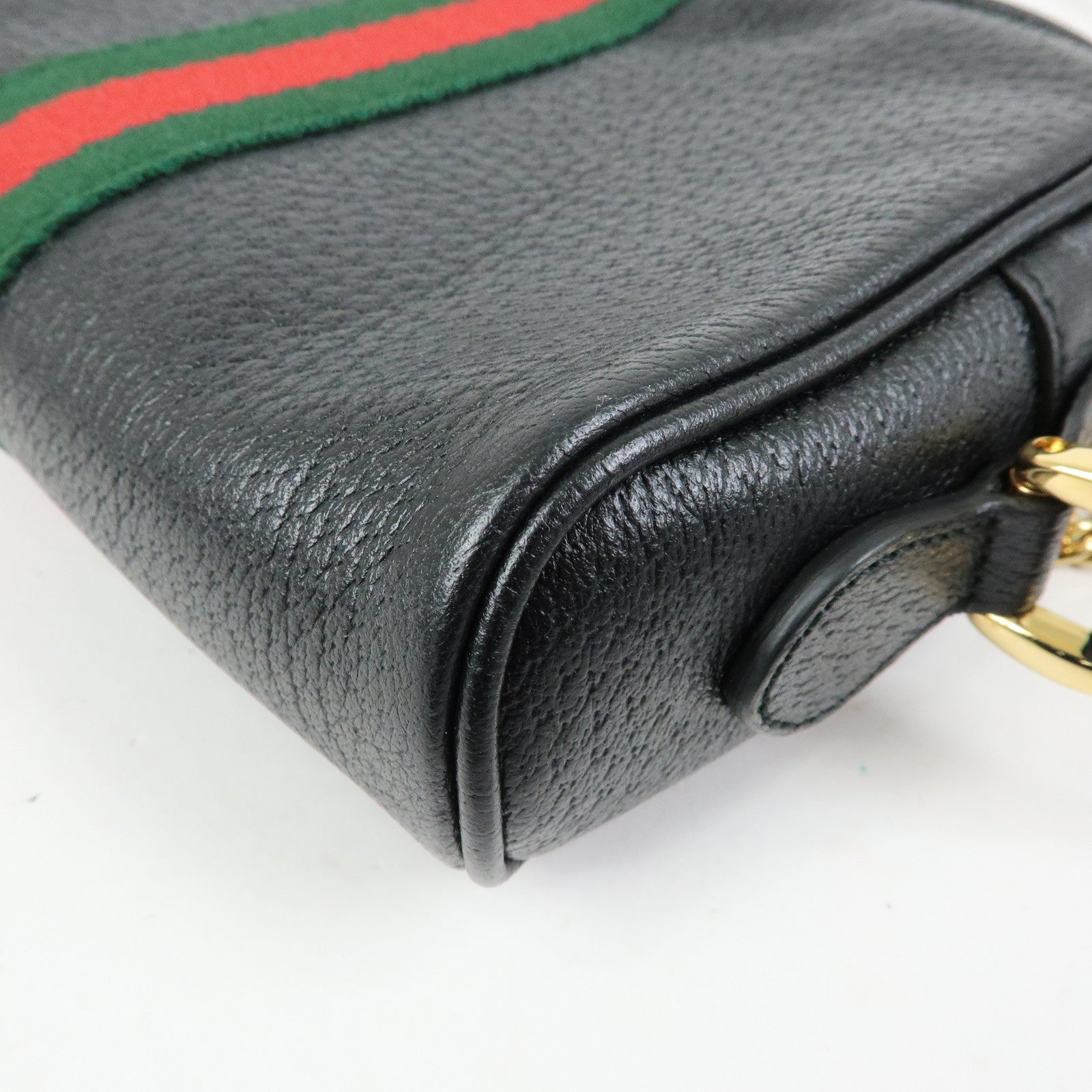 GUCCI Ophidia Sherry Leather Shoulder Crossbody Bag Black 517350