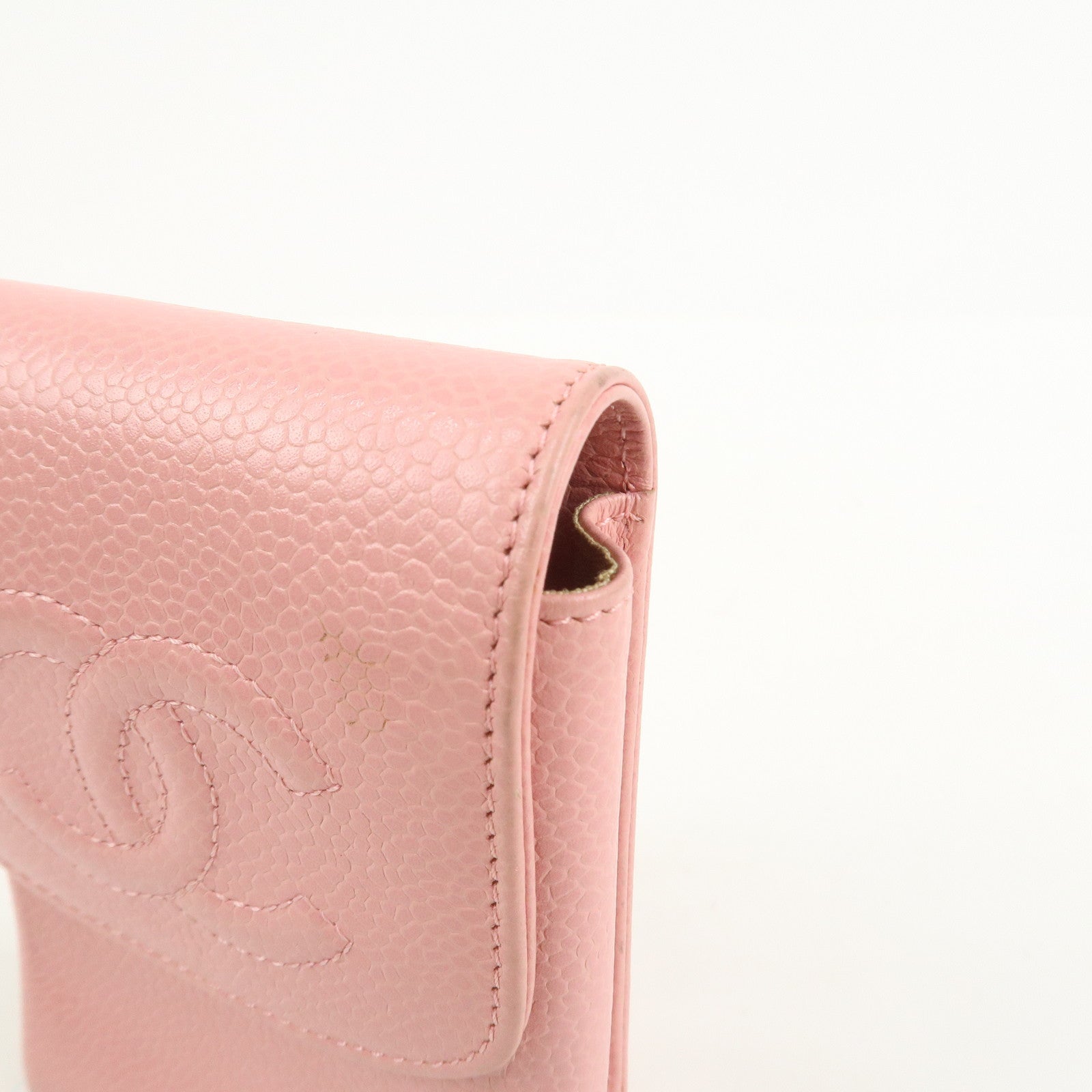 CHANEL COCO Mark Caviarskin Cigarette Case Pink