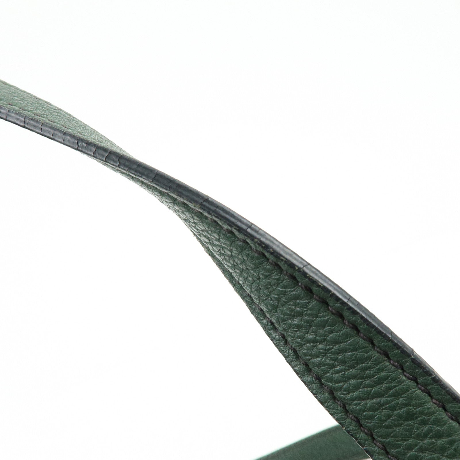 MIU MIU Logo Leather Tote Bag Shoulder Bag Hand Bag Moss Green