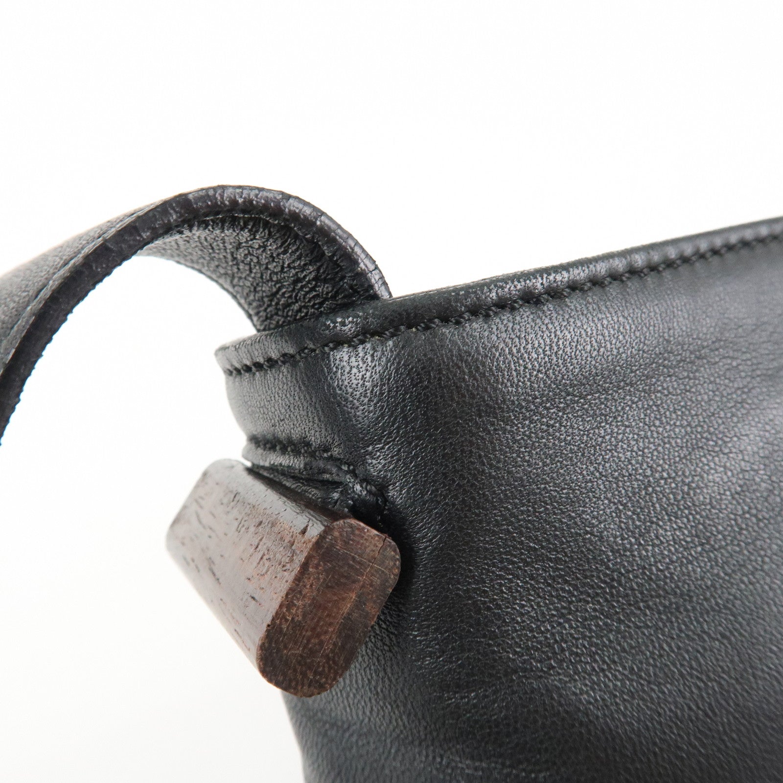 LOEWE Nappa Leather Shoulder Bag Crossbody Bag Black Used