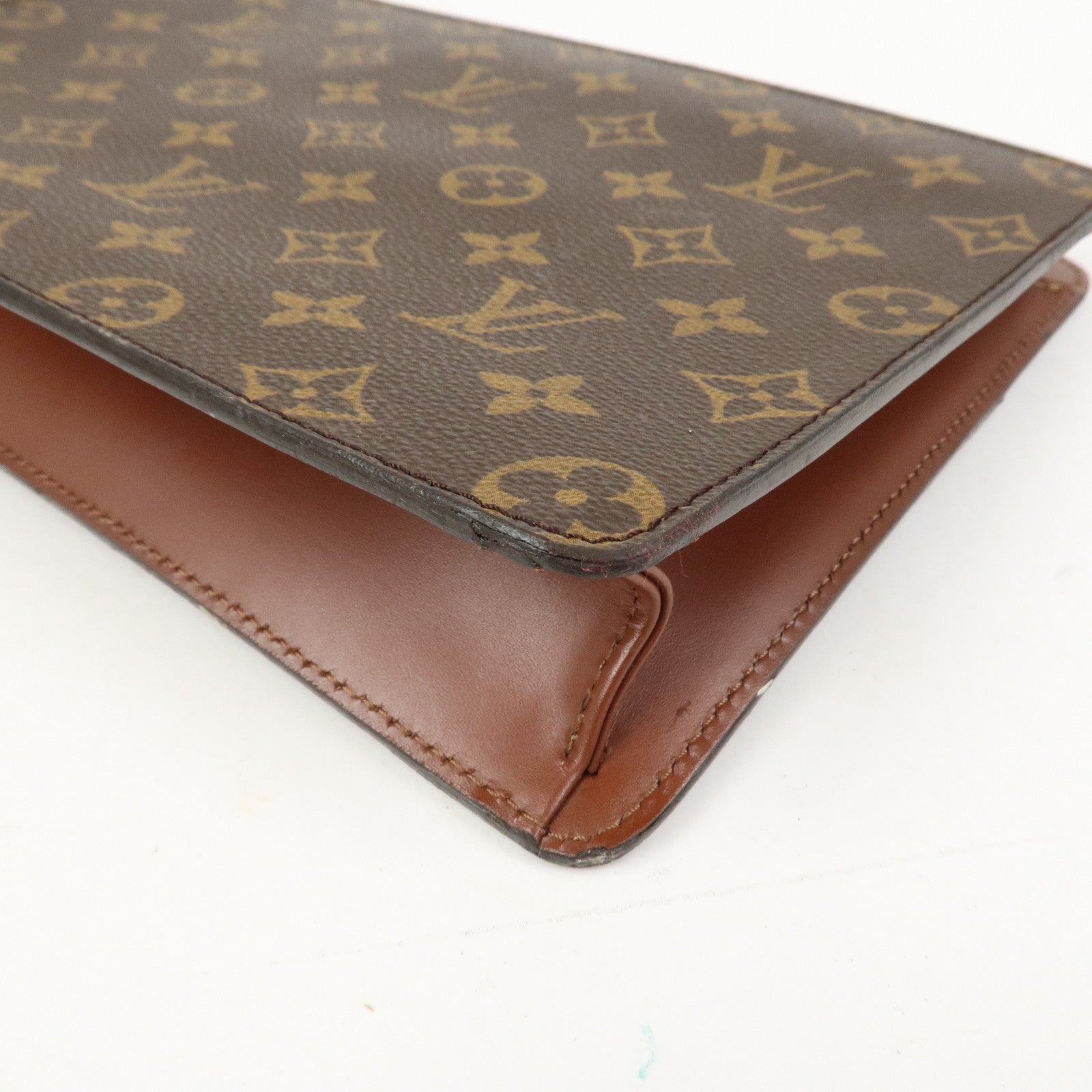 Louis Vuitton Monogram Pochette Homme Clutch Bag Brown M51795