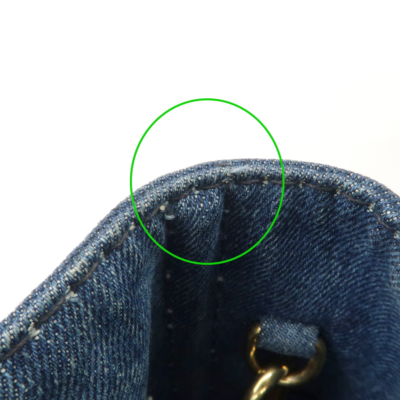 PRADA Canapa Mini Denim 2Way Hand Bag Tote Bag Navy 1BG439 Used