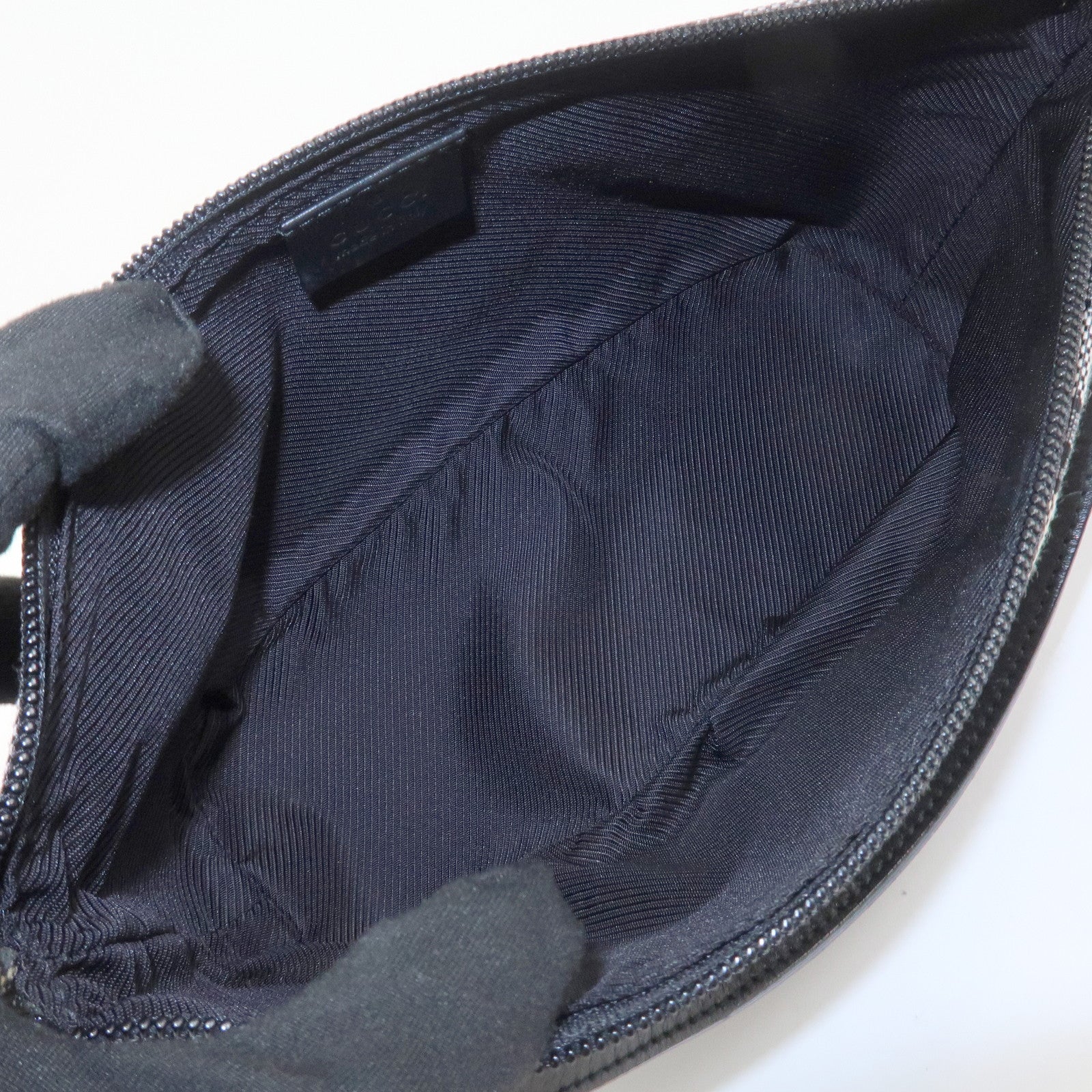 GUCCI Boat Bag GG Canvas Leather Accessory Pouch Hand Bag 039.1103