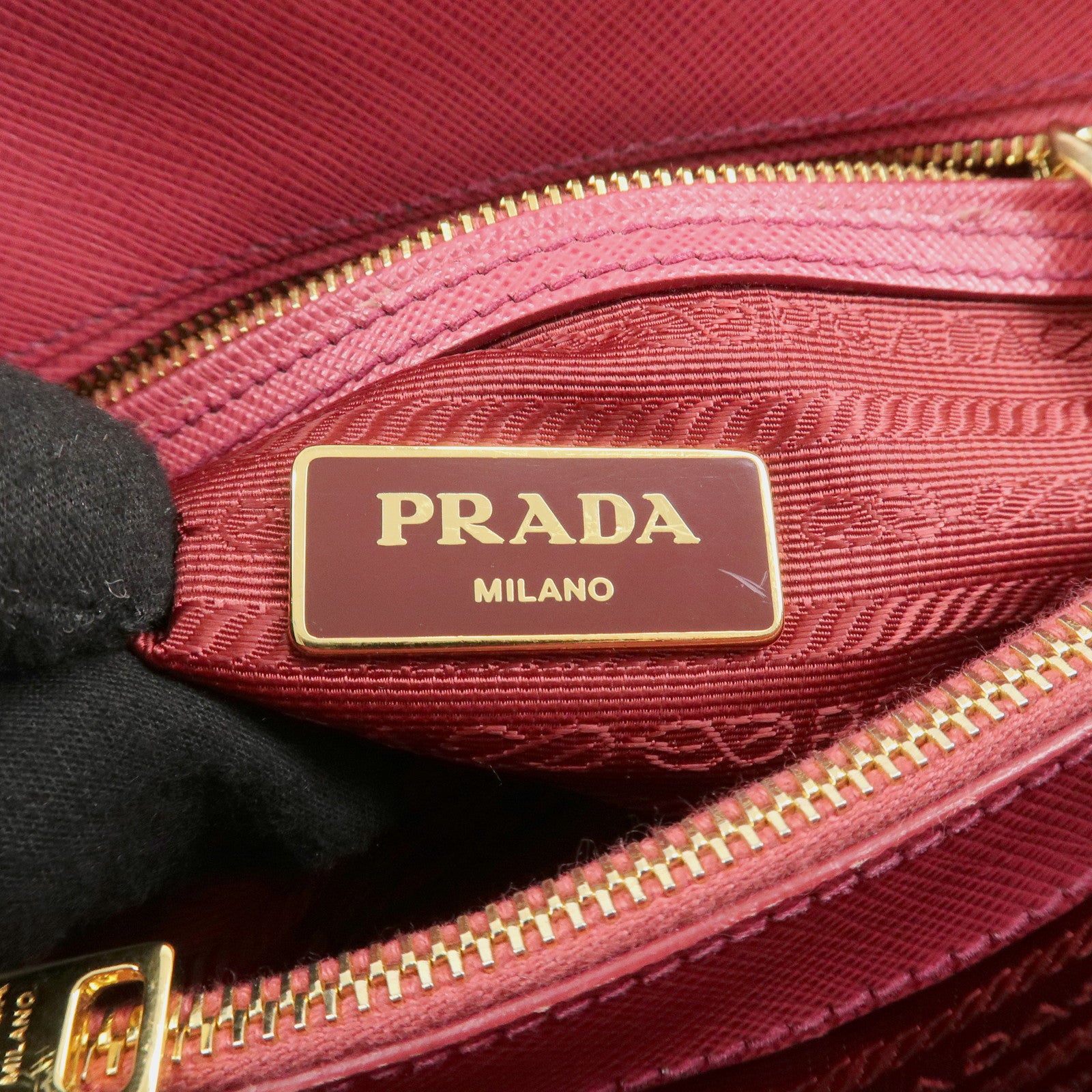 PRADA Promenade Small Saffiano Leather 2Way Bag Hand Bag Pink BL0838 Used