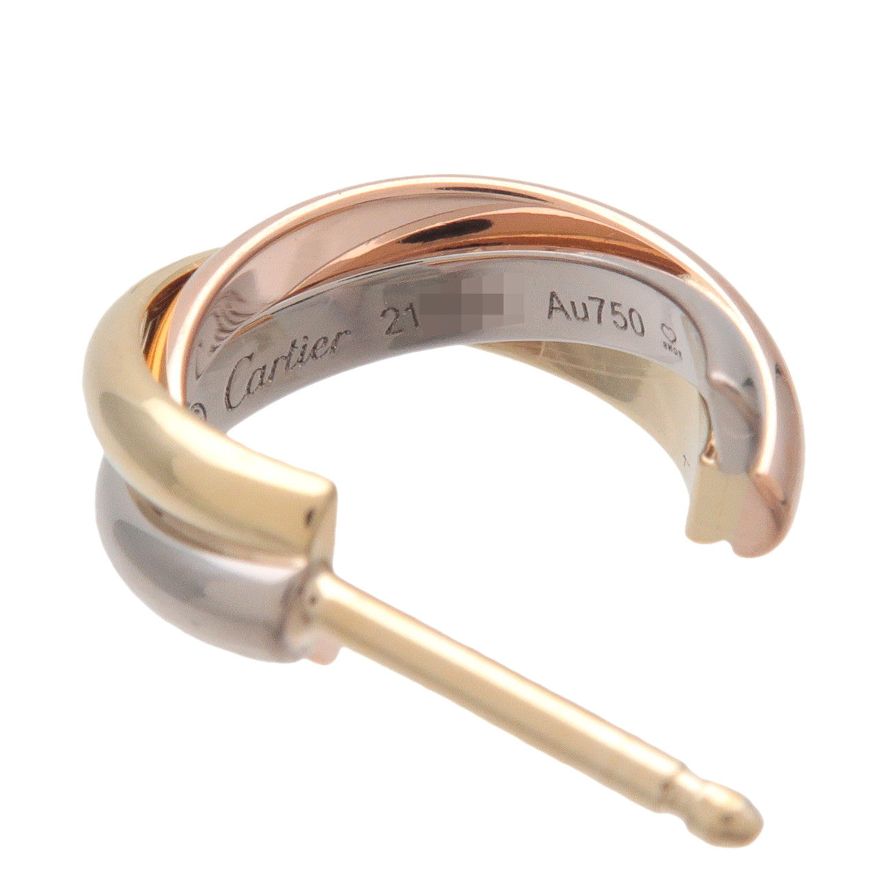 Cartier Trinity Earrings K18 750 White Gold Rose Gold Yellow Gold