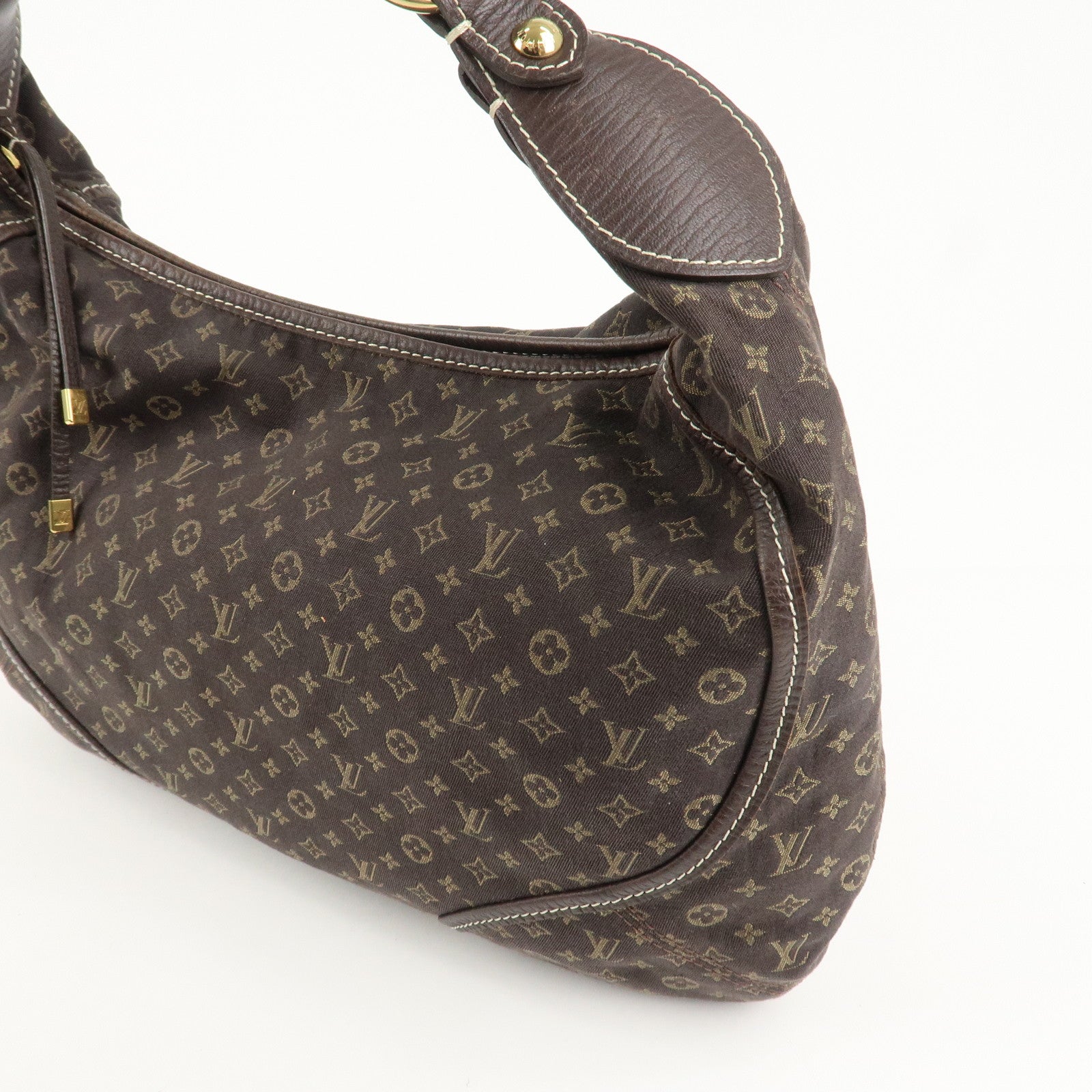 Louis Vuitton Monogram Mini Lin Manon MM Shoulder Bag Ebene M95619 Used