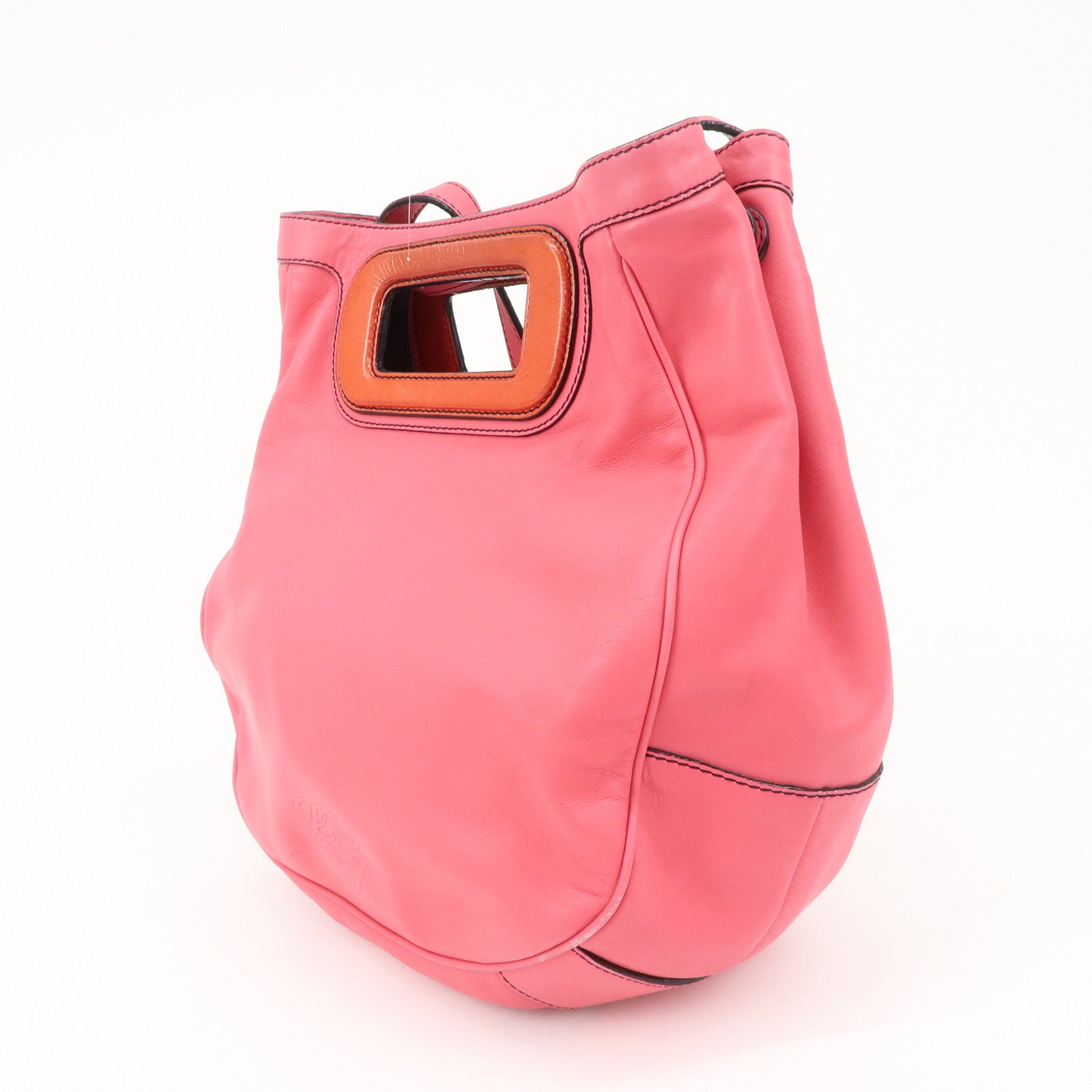 LOEWE Anagram Leather Shoulder Bag Hand Bag Pink