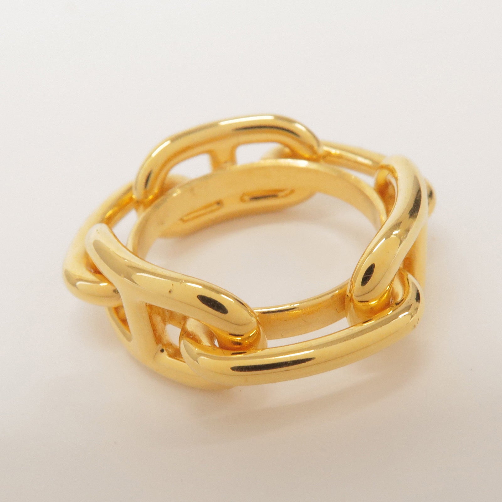 HERMES Metal Chaine d’Ancre Scarf Ring Gold