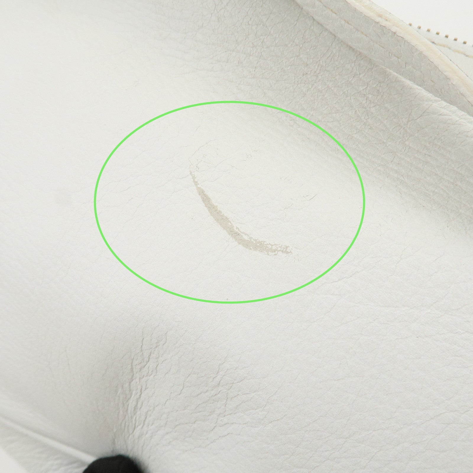 CELINE Macadam Logo Leather Shoulder Bag Hand Bag White