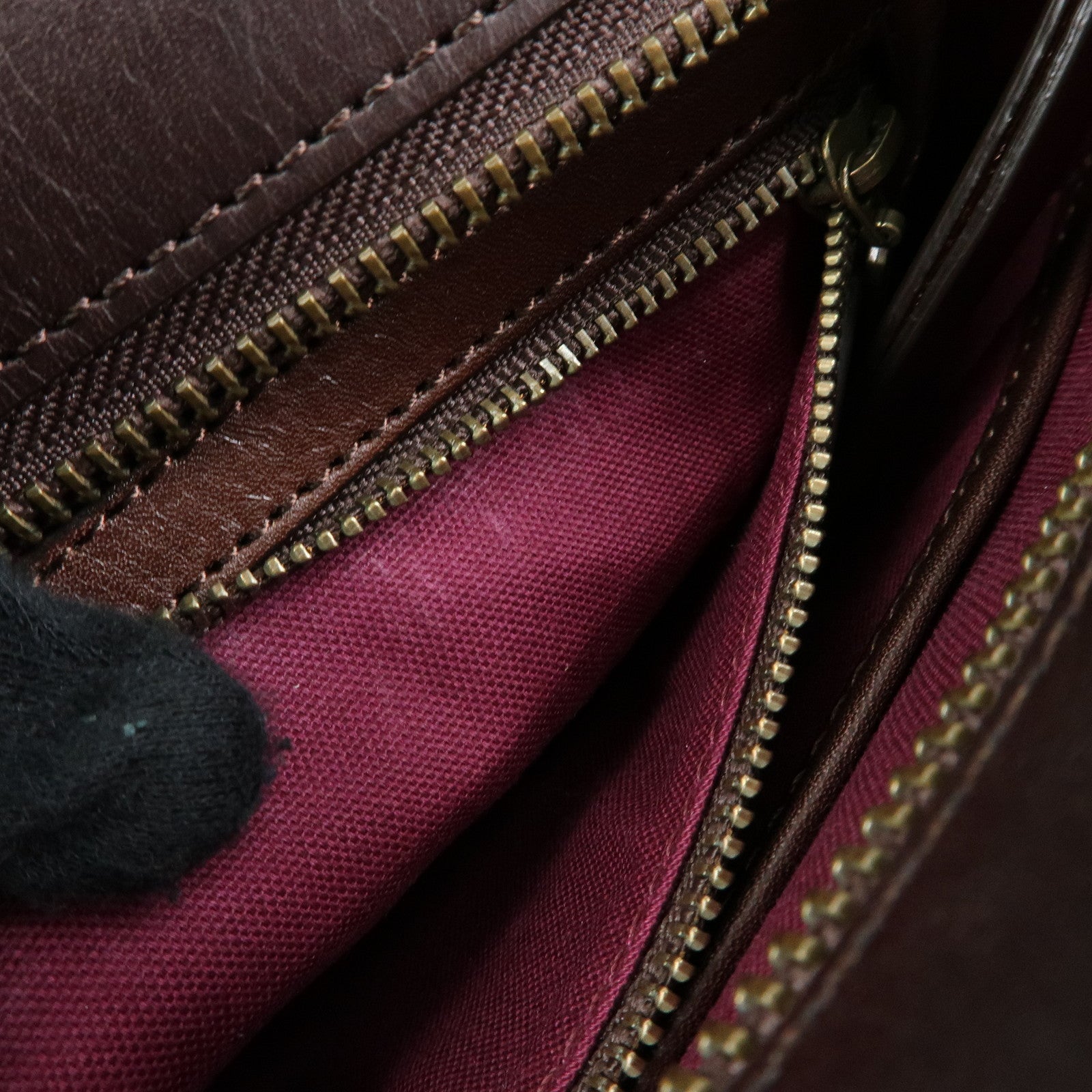 BURBERRY Wool Leather Shoulder Bag Crossbody Bag Brown Green