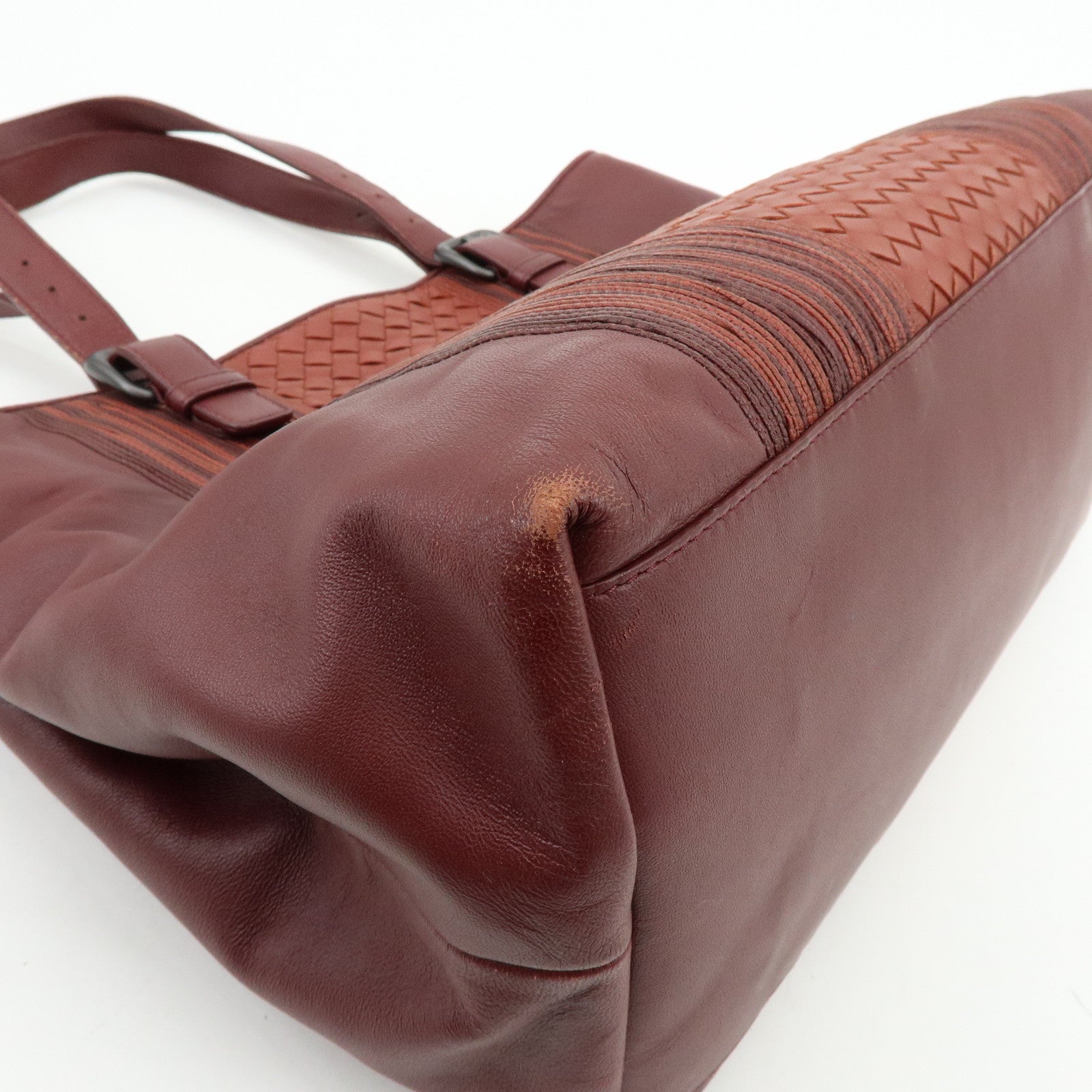 BOTTEGA VENETA Intrecciato Nappa Leather Tote Bag Bordeaux 161761