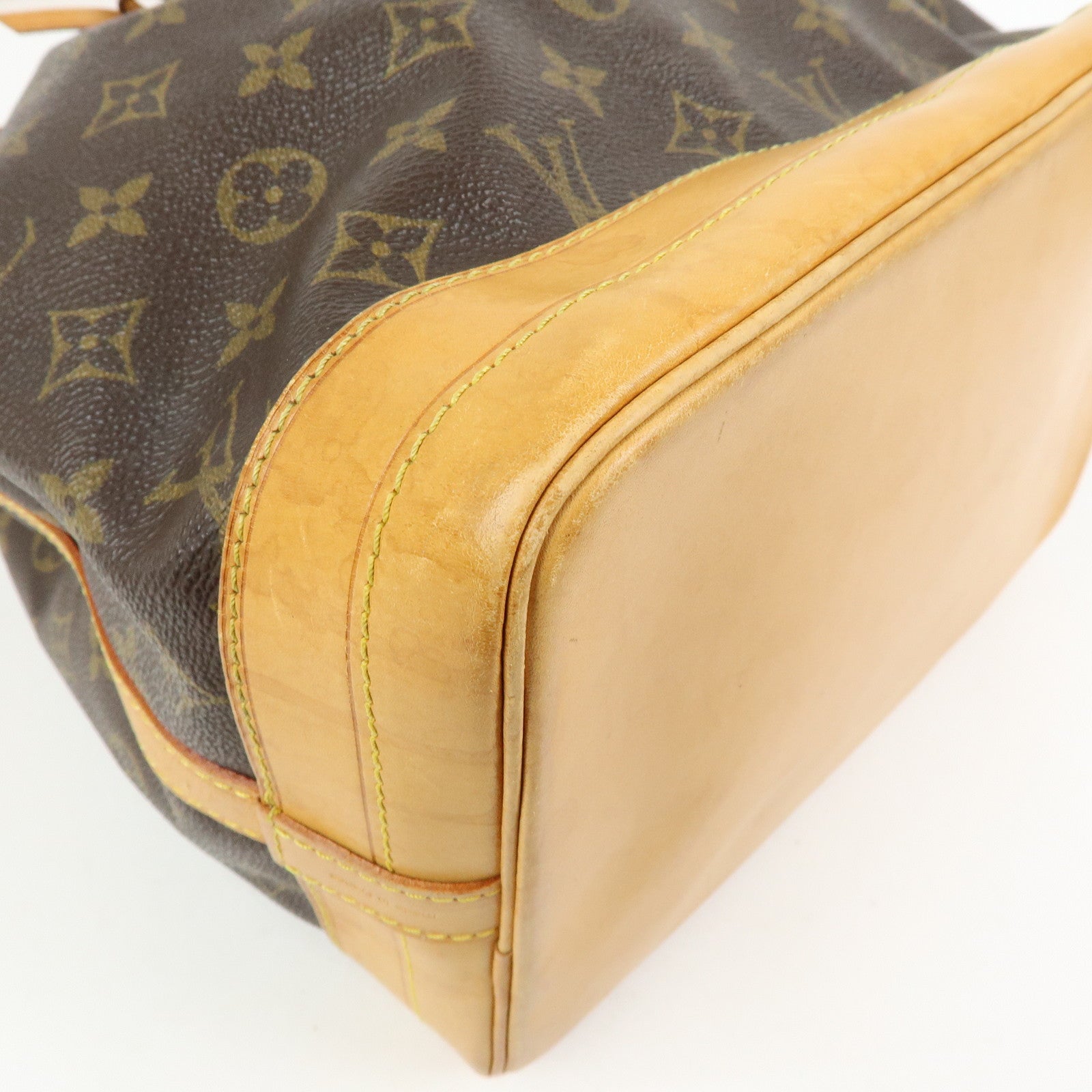 Louis Vuitton Monogram Canvas Leather Noe Shoulder Bag Brown M42224