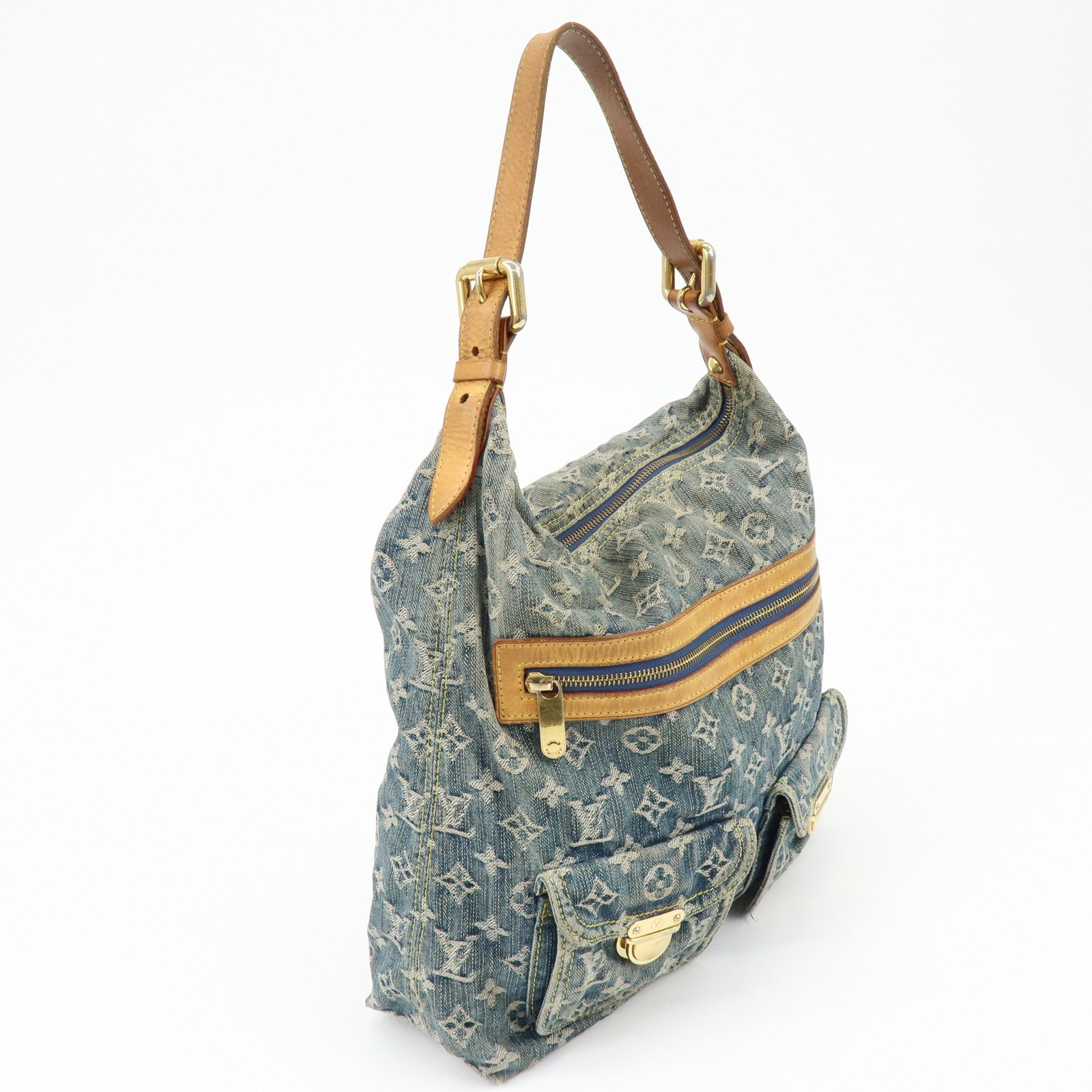 Louis Vuitton Monogram Denim Baggy GM Shoulder Bag Blue M95048