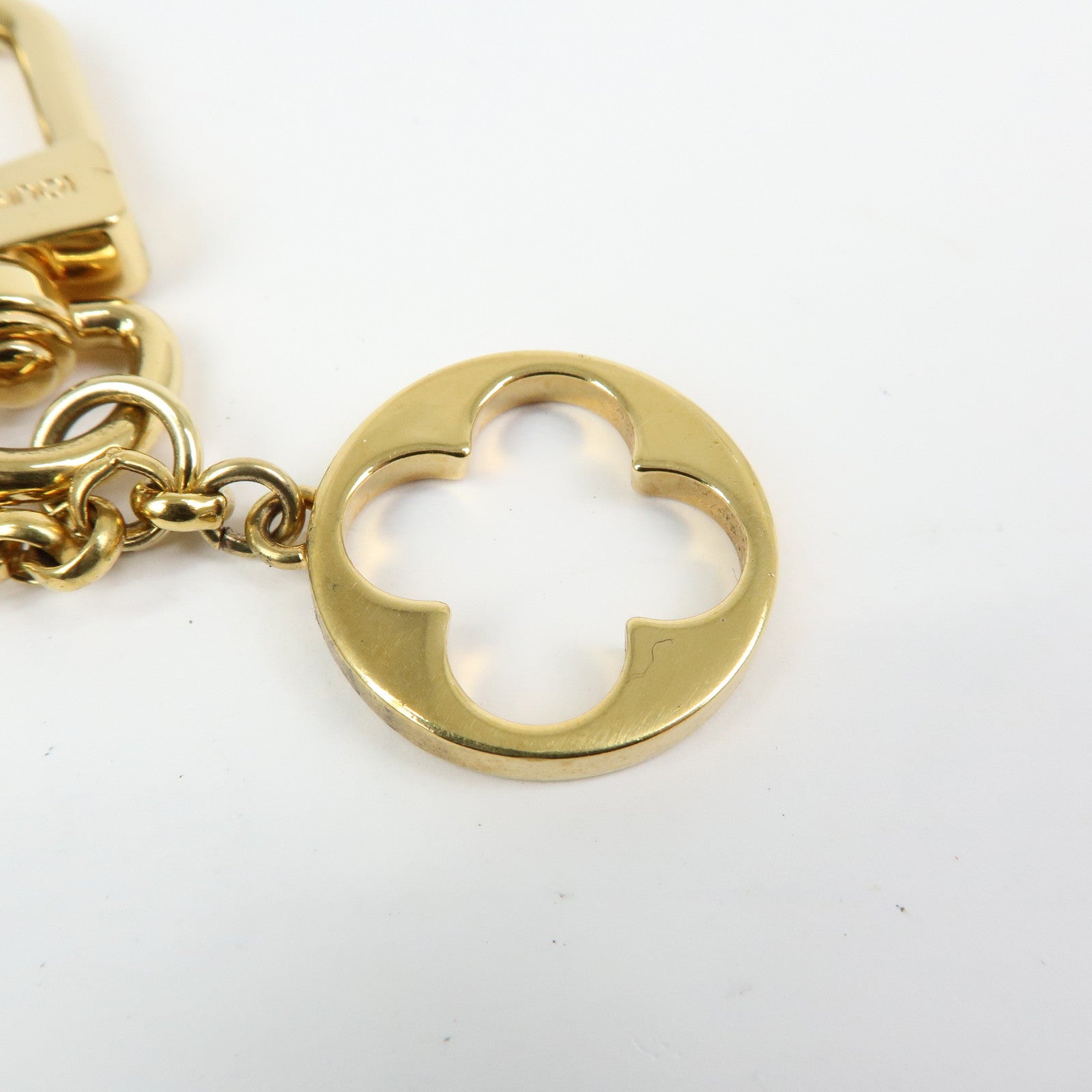 Louis Vuitton Fleur de Monogram Bag Charm Key Chain Gold M65111