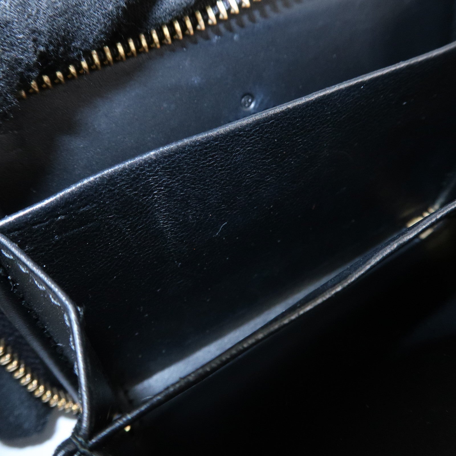 GUCCI Guccissima Leather Card Case Card Holder Black 447939 Used