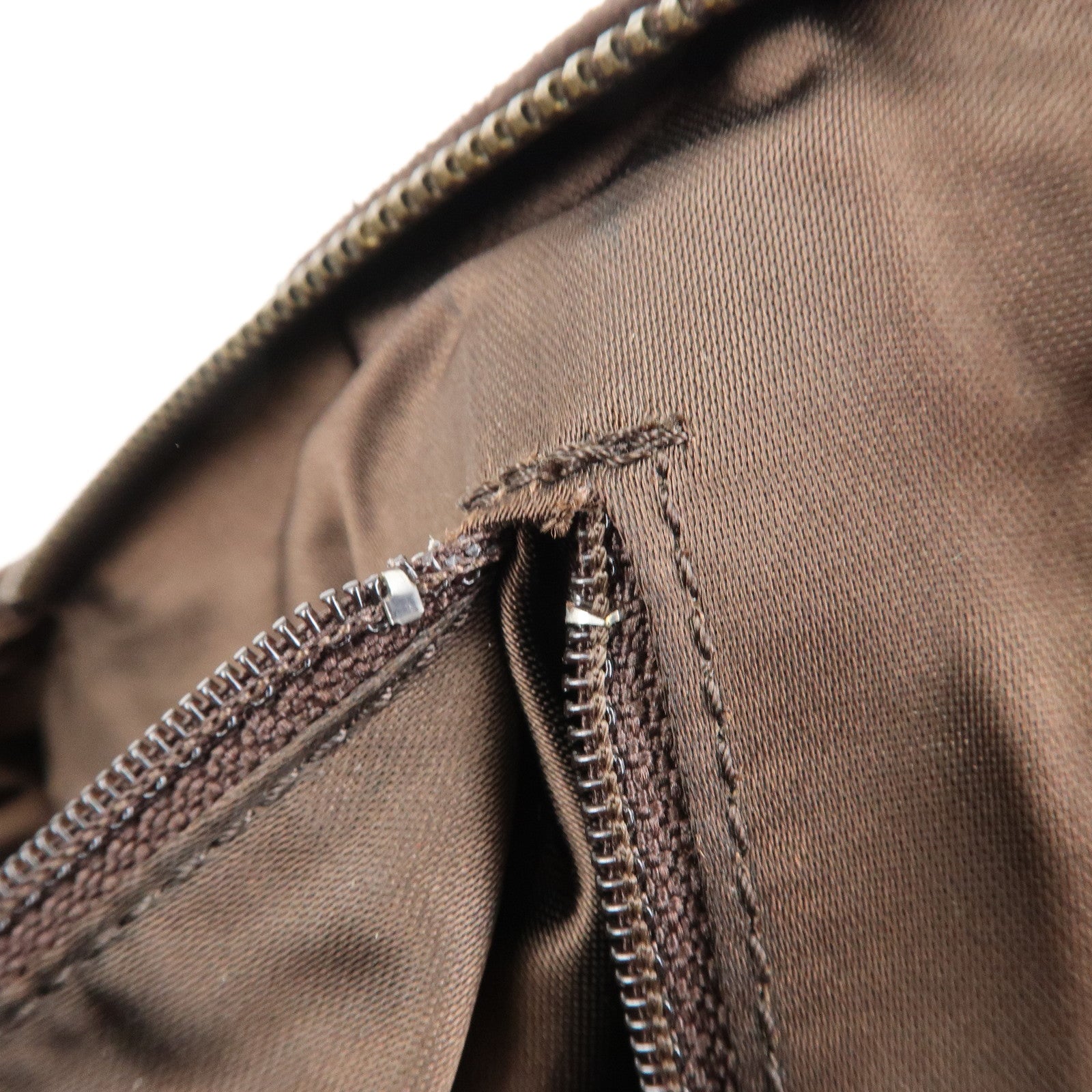 CHANEL Logo Suede Chain Tote Bag Shoulder Bag Brown