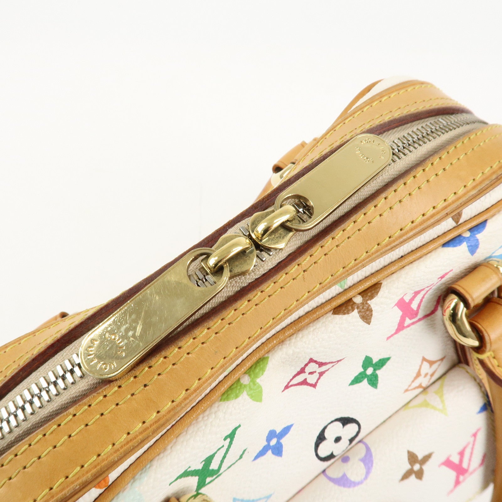 Louis Vuitton Monogram Multicolor Priscilla Hand Bag Blanc M40096 Used