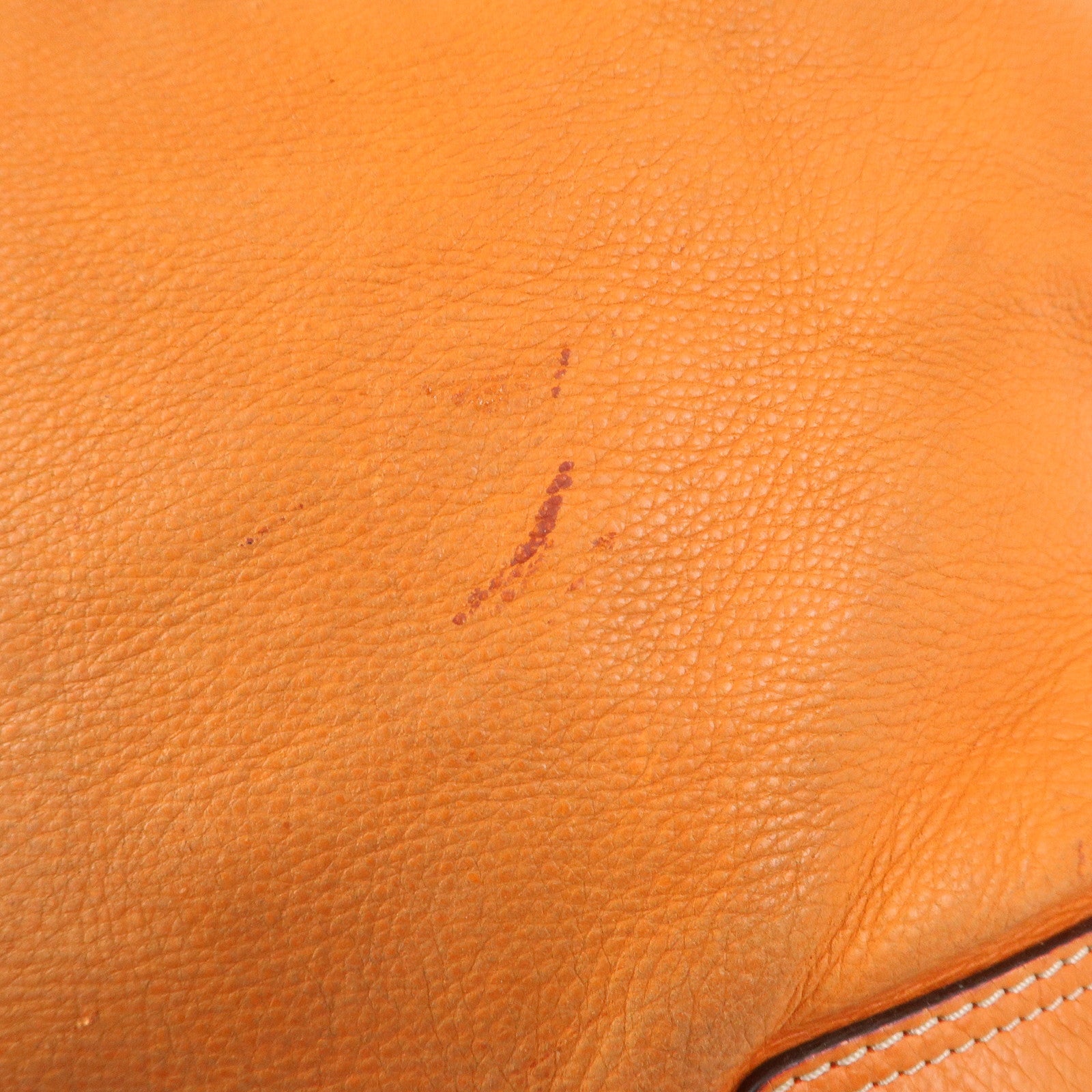 LOEWE Anagram Logo Leather Shoulder Bag Hand Bag Orange