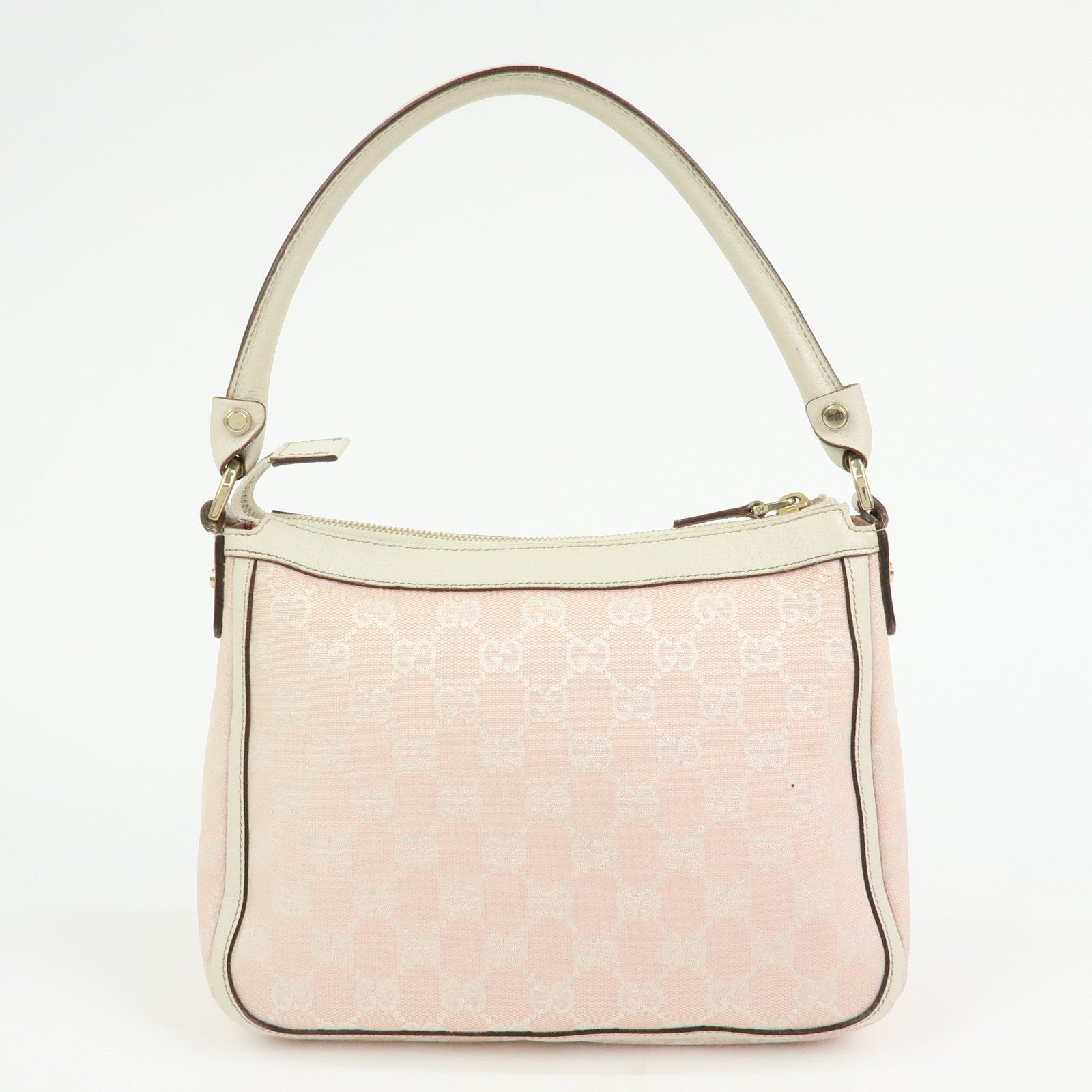 GUCCI GG Canvas Shoulder Bag Hand Bag Pink White 146244