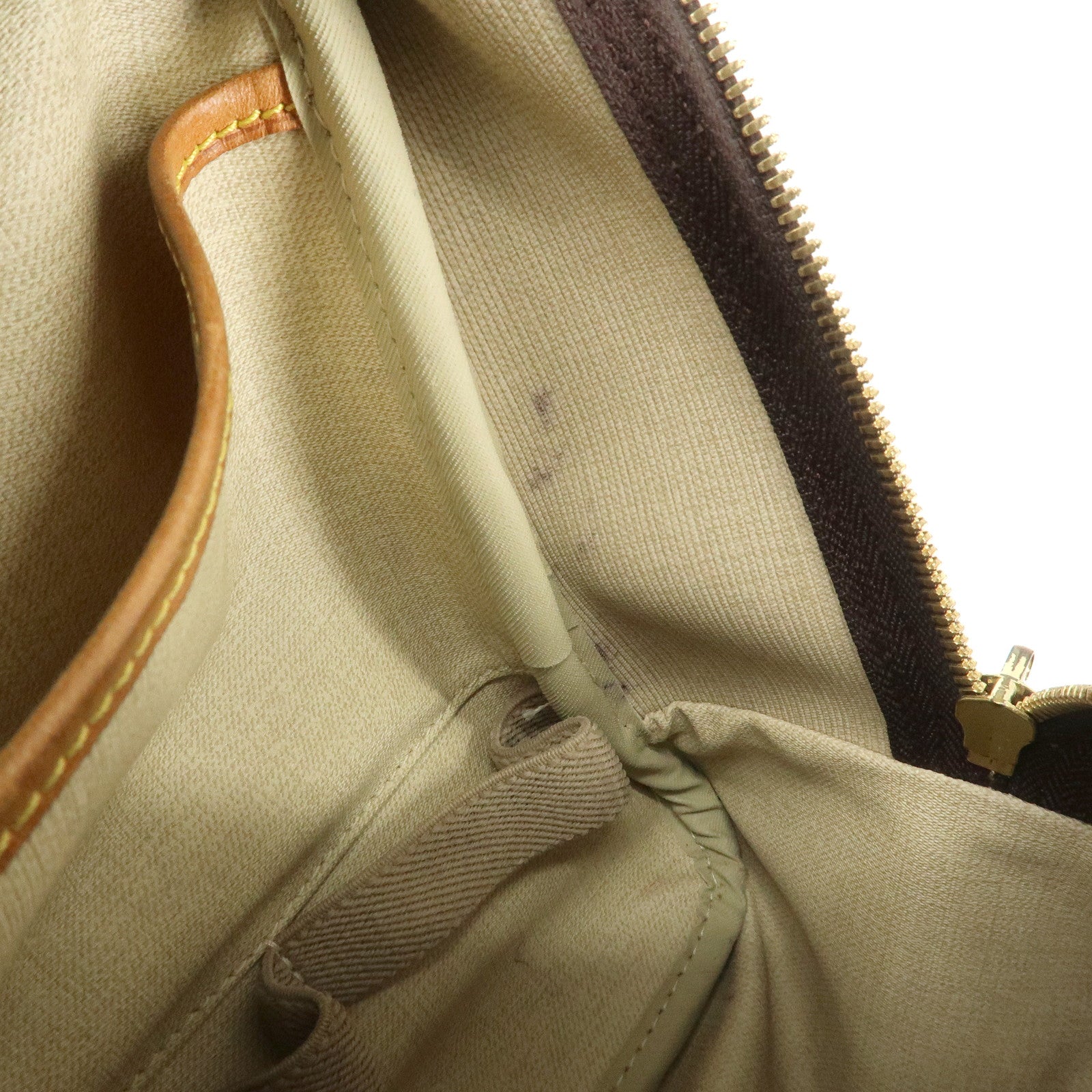 Louis Vuitton Leather Canvas Monogram Deauville Hand Bag M47270 Used