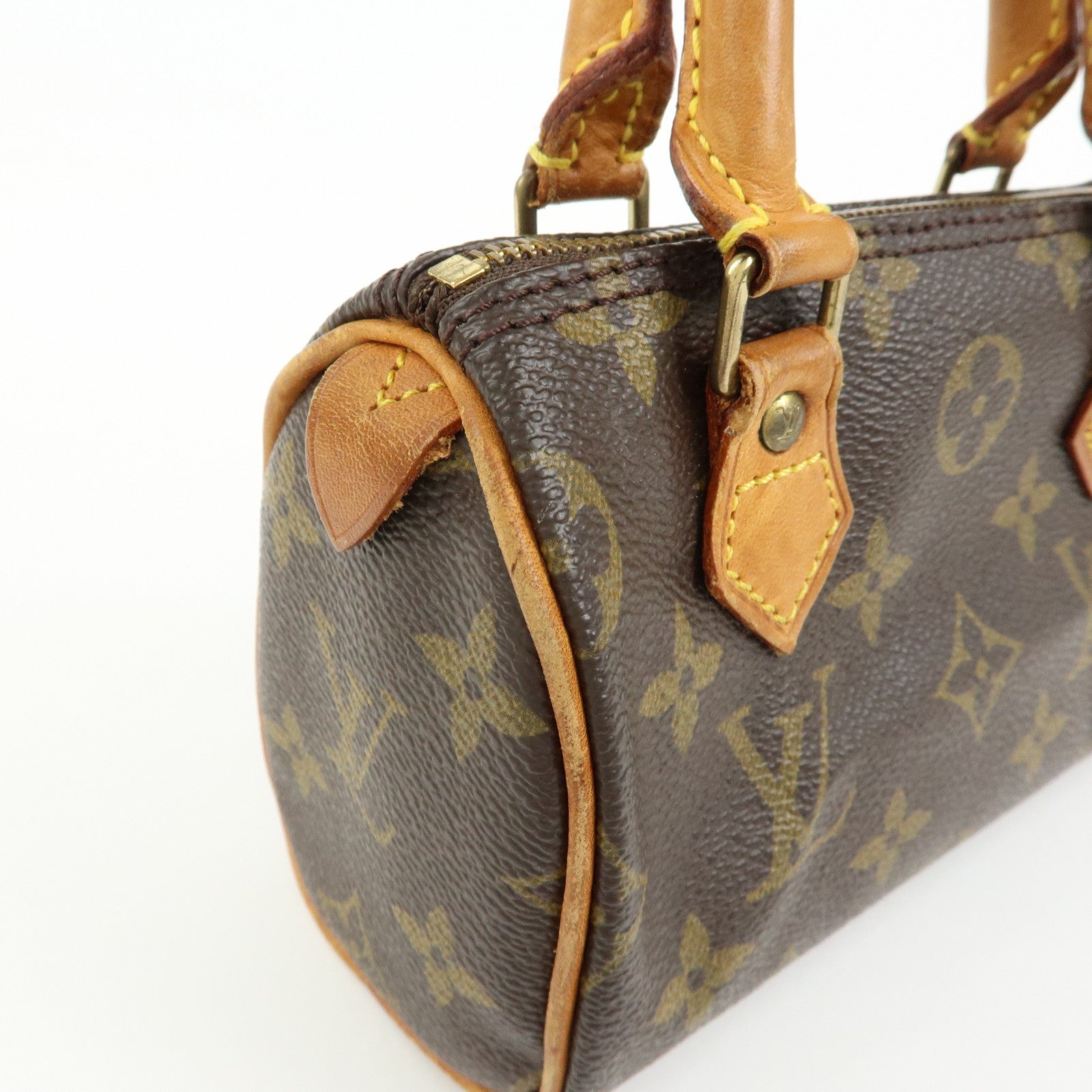 Louis Vuitton Monogram Mini Speedy Hand Bag Brown M41534