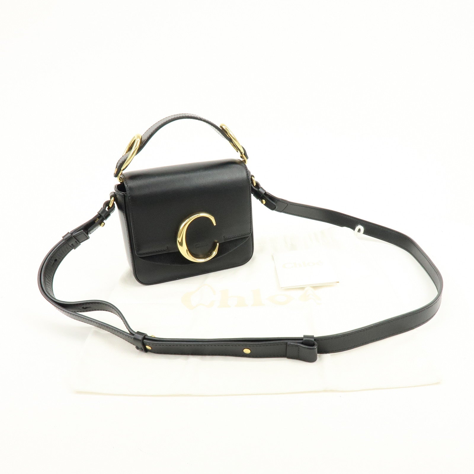 Chloe See By Chloe Leather 2Way Bag Shoulder Bag Hand Bag Black