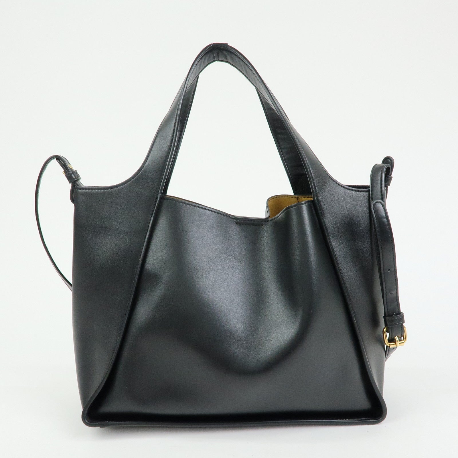 STELLA MCCARTNEY Leather 2Way Hand Bag Shoulder Bag Black