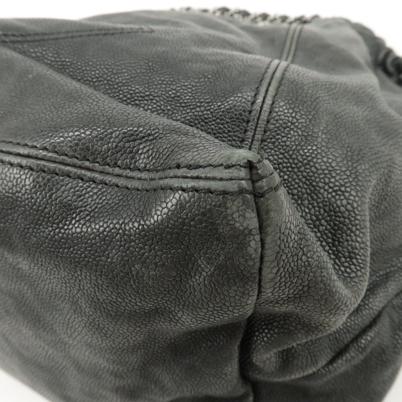 CHANEL COCO Cabus GM Caviarskin Chain Shoulder Bag Black A33450 Used