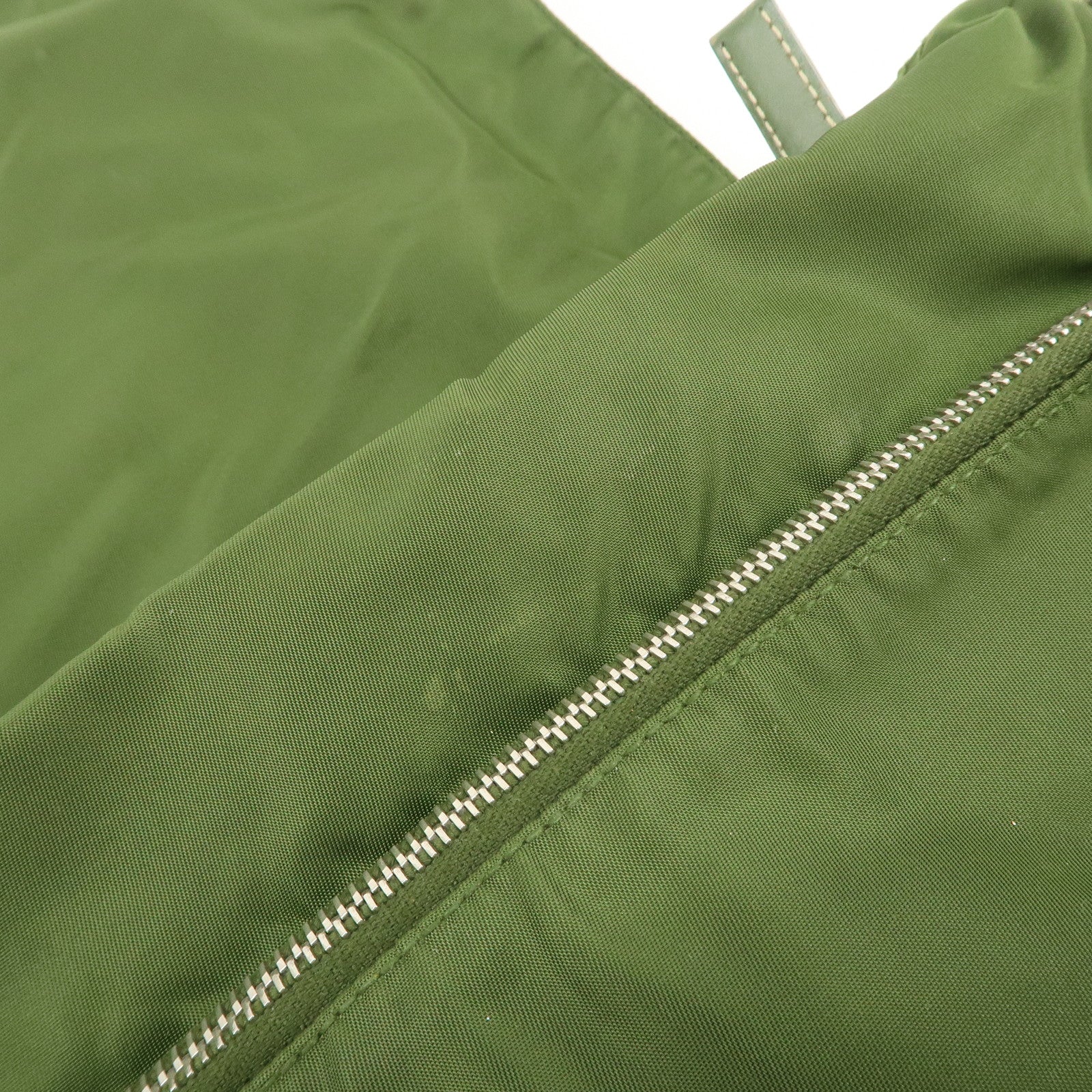 PRADA Triangle Logo Nylon Shoulder Bag Crossbody Bag Green Used