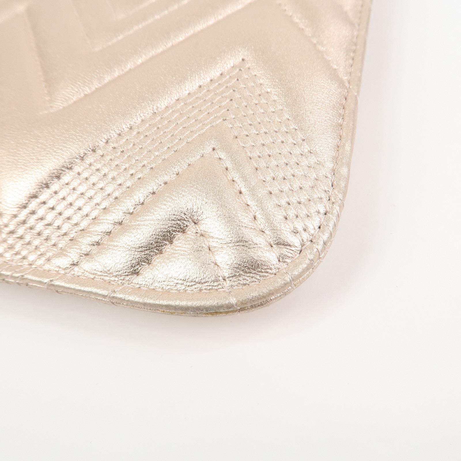 CHANEL Lambskin Clutch Bag Pouch Champane Pink