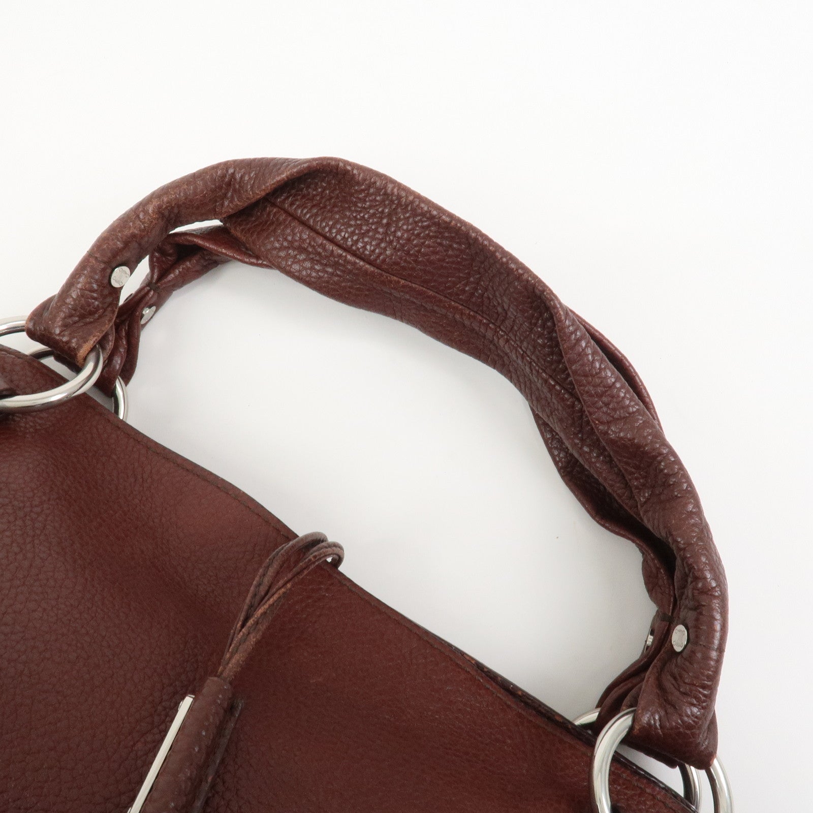 CELINE Bittersweet Leather Shoulder Bag Hand Bag Tote Bag Brown