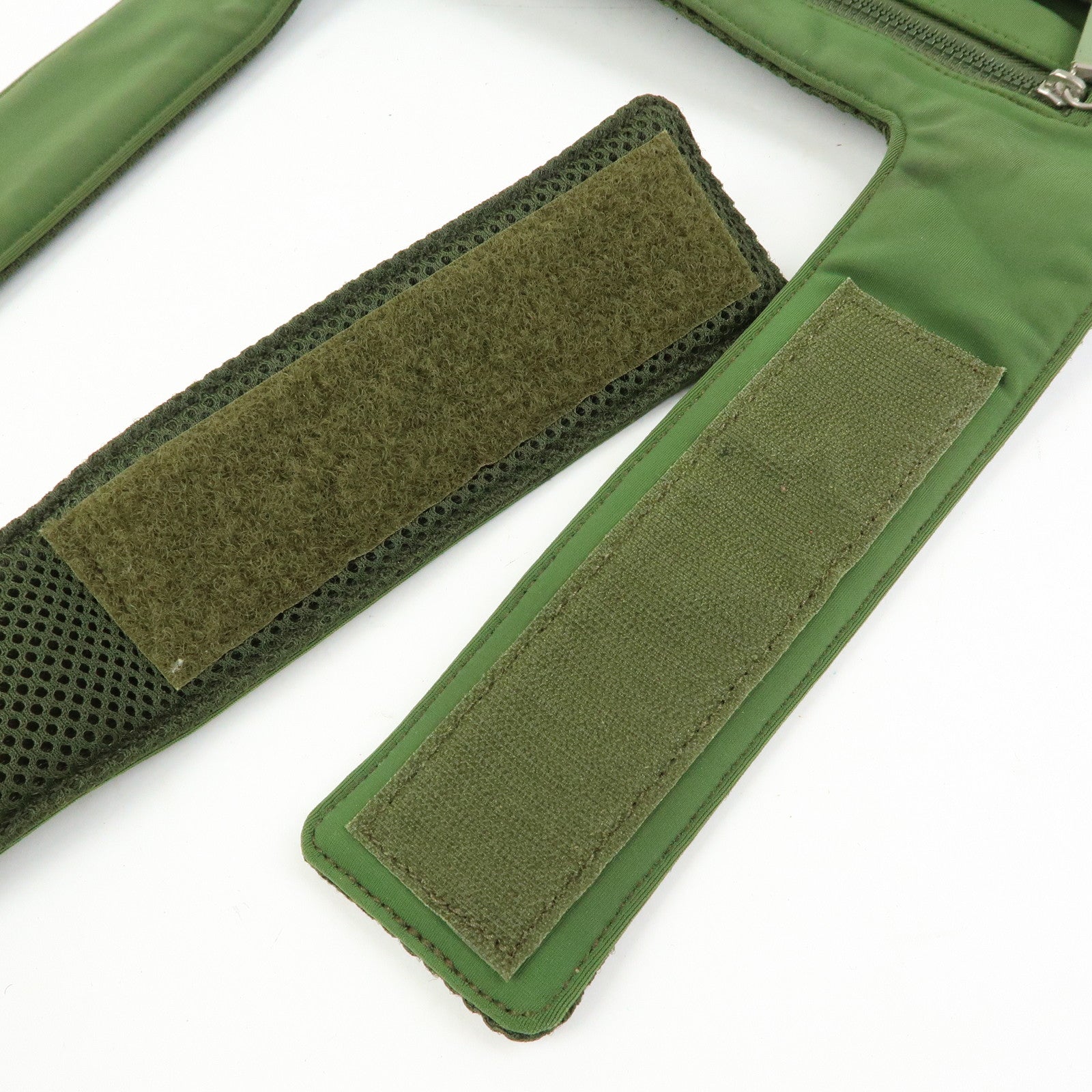MIU MIU 90's Archive Chest Ring Mesh Nylon Shoulder Bag Khaki