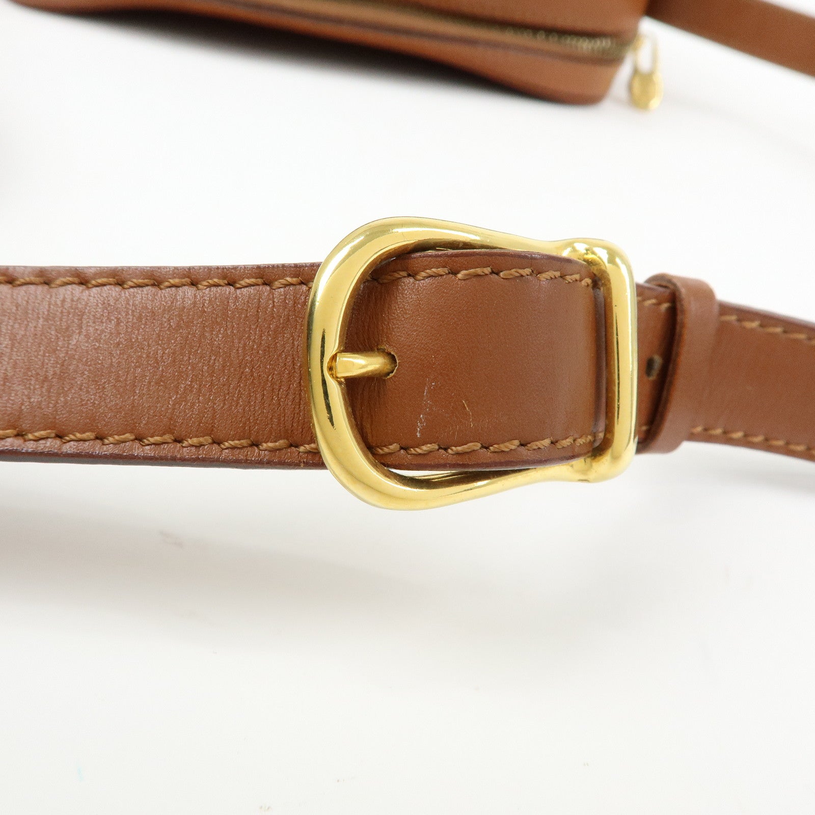 CELINE Leather Shoulder Bag Crossbody Bag Brown