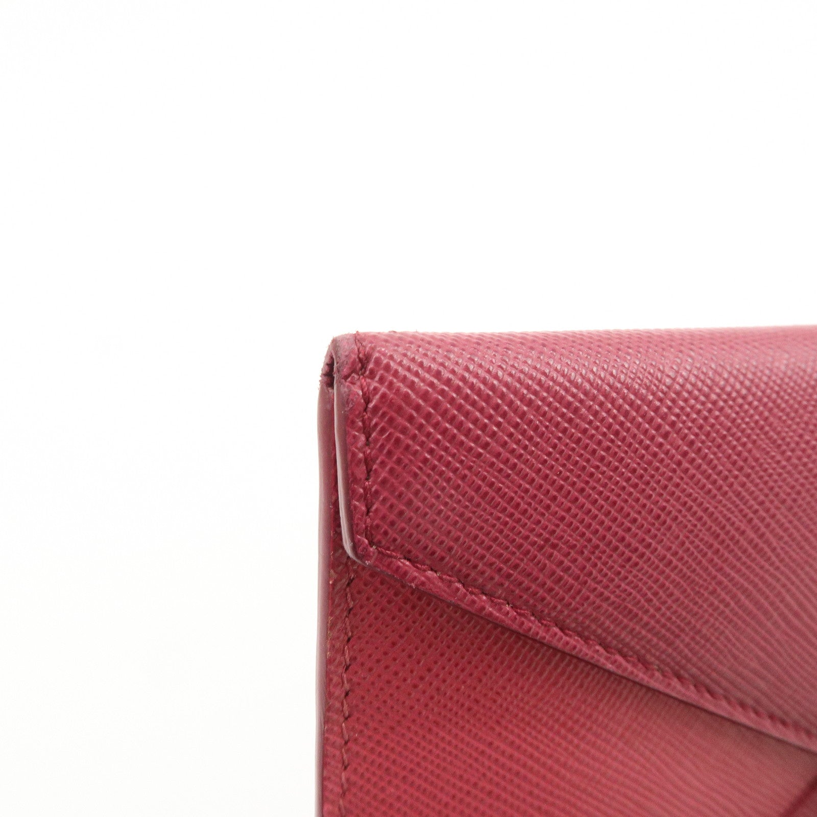 PRADA Saffiano Leather Pouch Document Folder Wallet Pink 1MF003