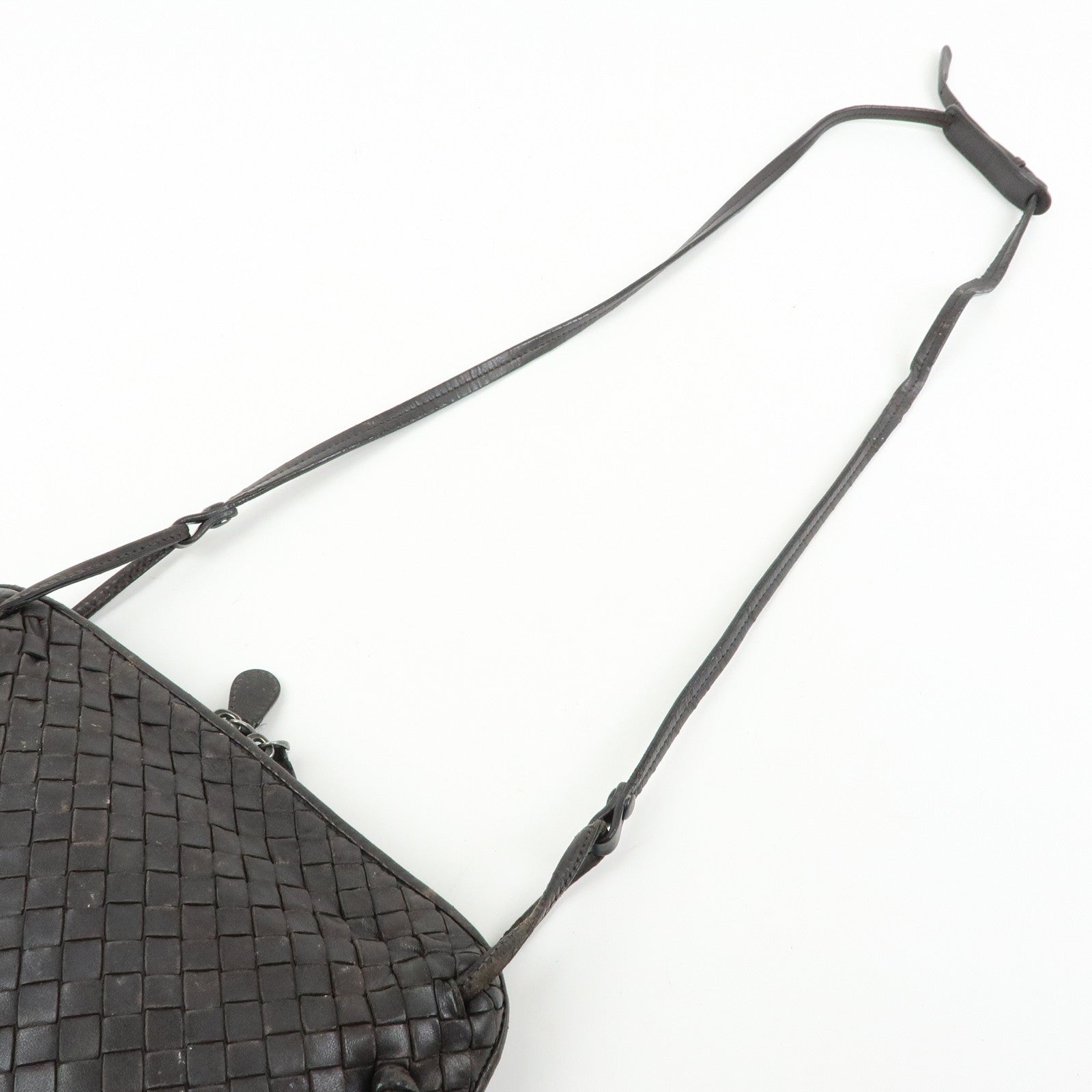 BOTTEGA VENETA Intrecciato Nodini Leather Shoulder Bag Brown 245354