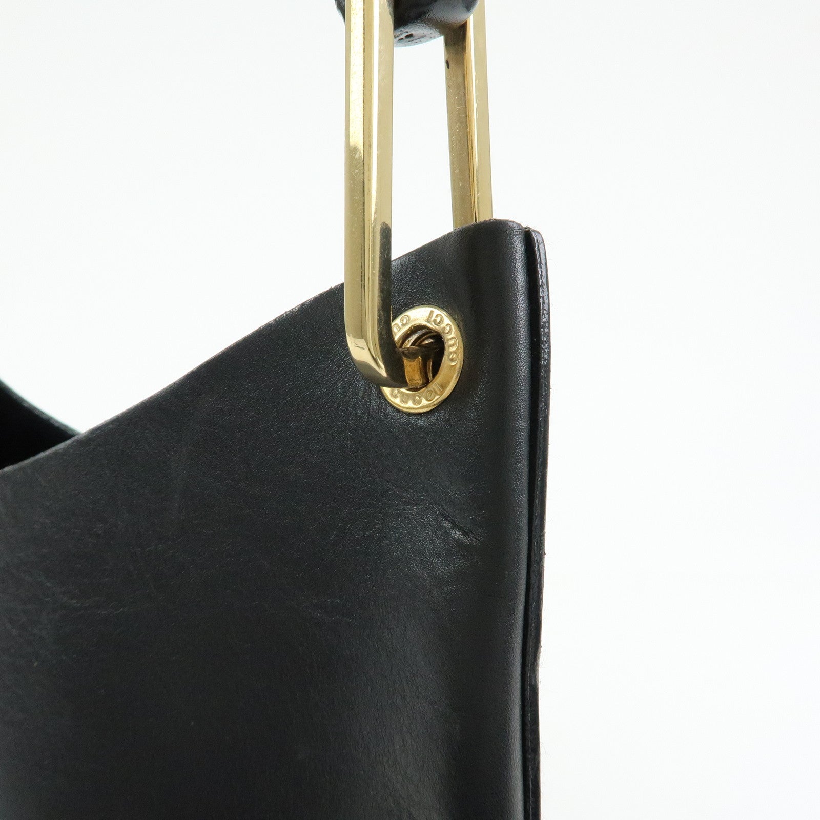 GUCCI Bamboo Leather Shoulder Bag Black 001・1553・1880