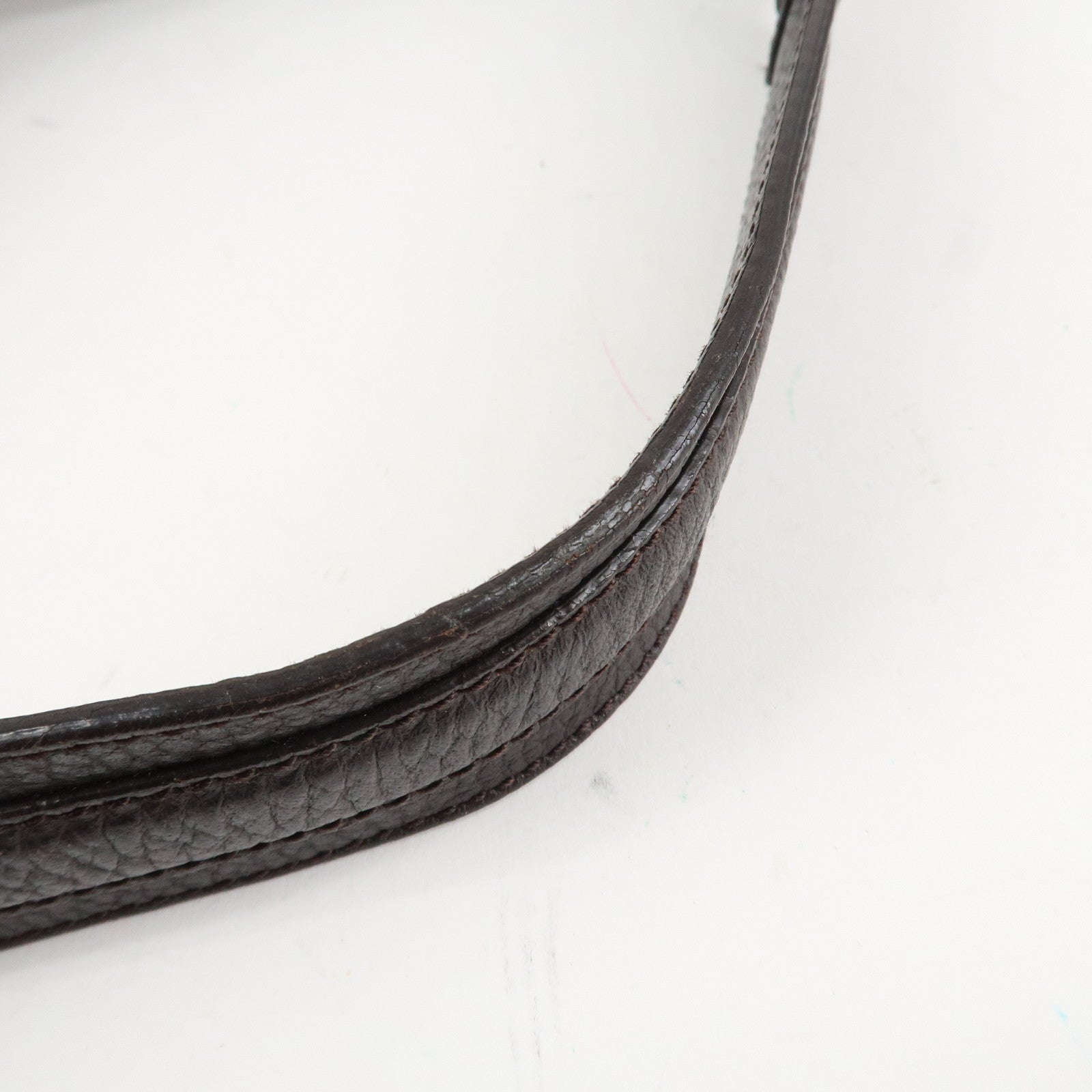 GUCCI GG Canvas Leather Shoulder Bag Hand Bag Brown 257297 Used