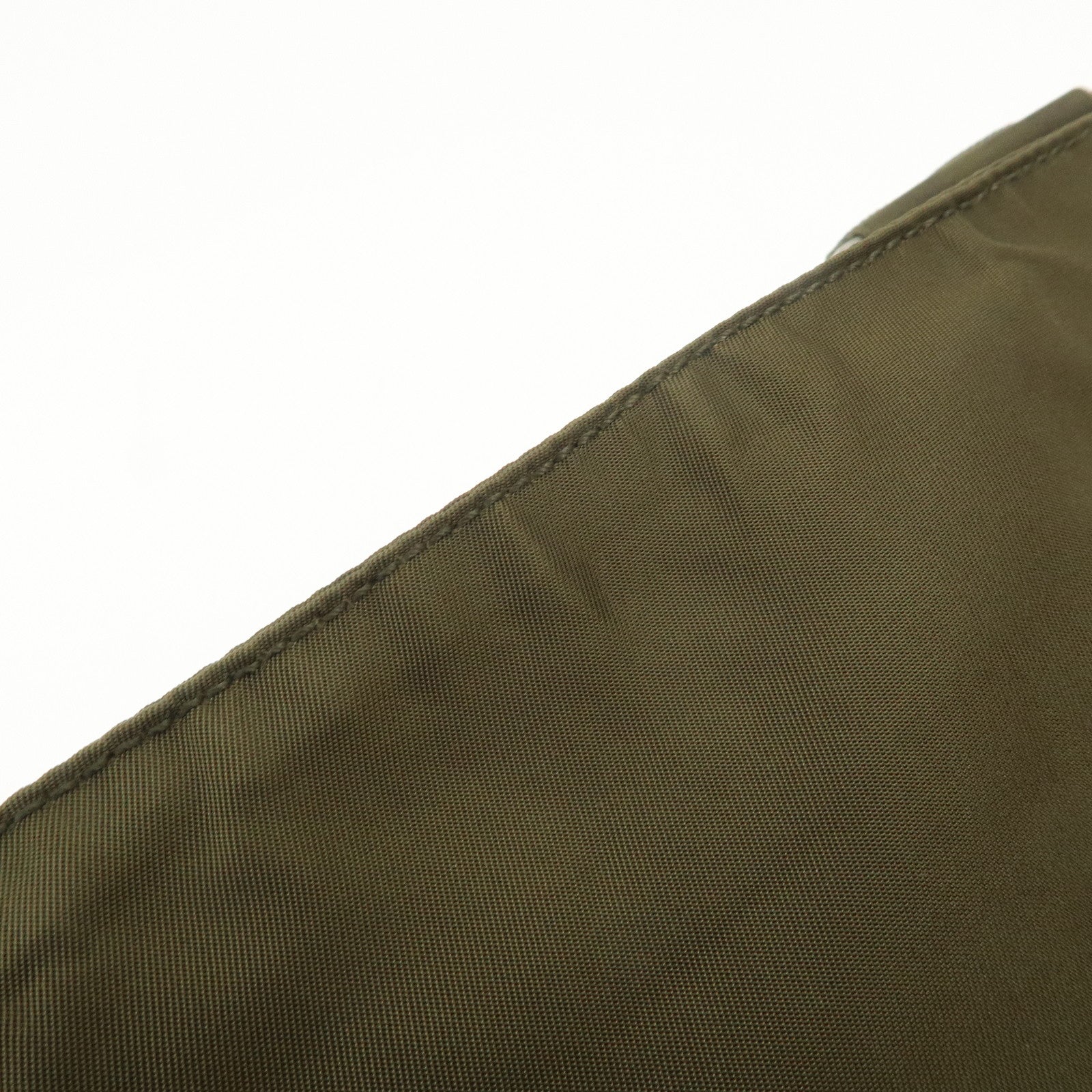 PRADA Logo Nylon Leather Shoulder Bag Crossbody Bag Khaki Black