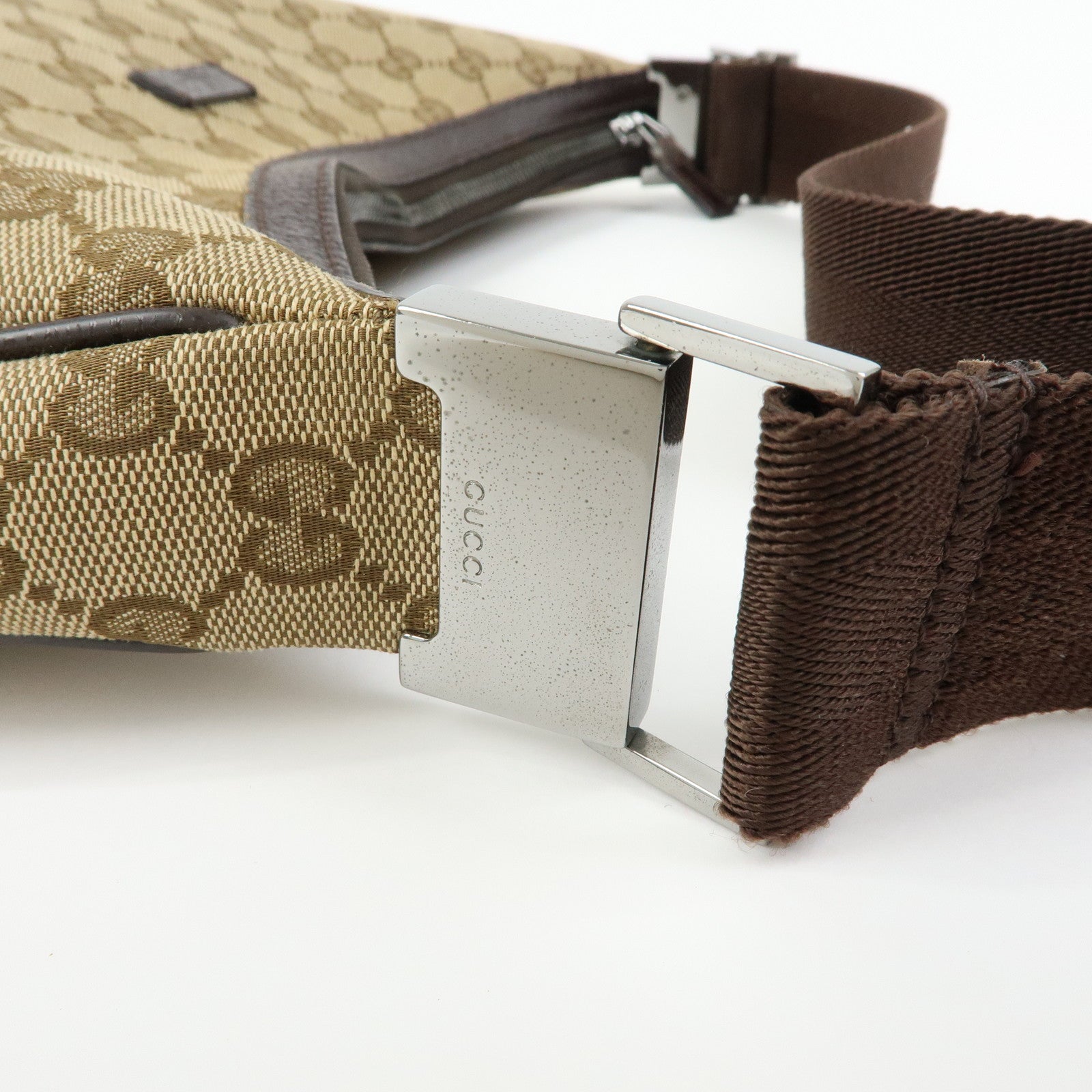 GUCCI GG Canvas Leather Shoulder Bag Crossbody Bag Beige 122790