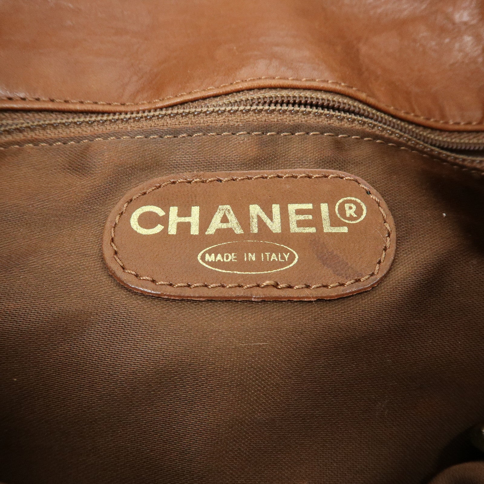 CHANEL COCO Mark Leather Shoulder Bag Tassel Charm Brown