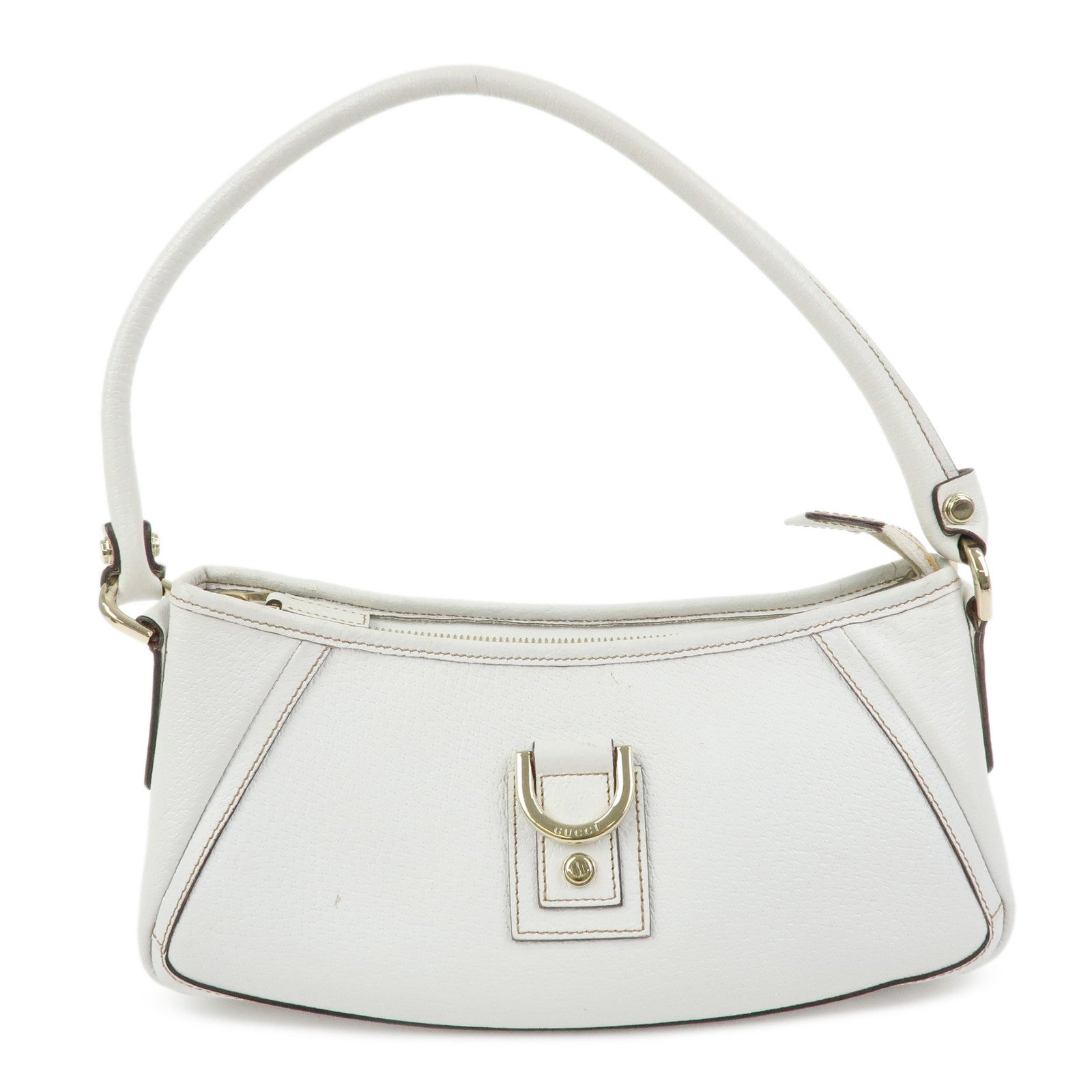 GUCCI Abbey Leather Shoulder Bag Hand Bag White 130939