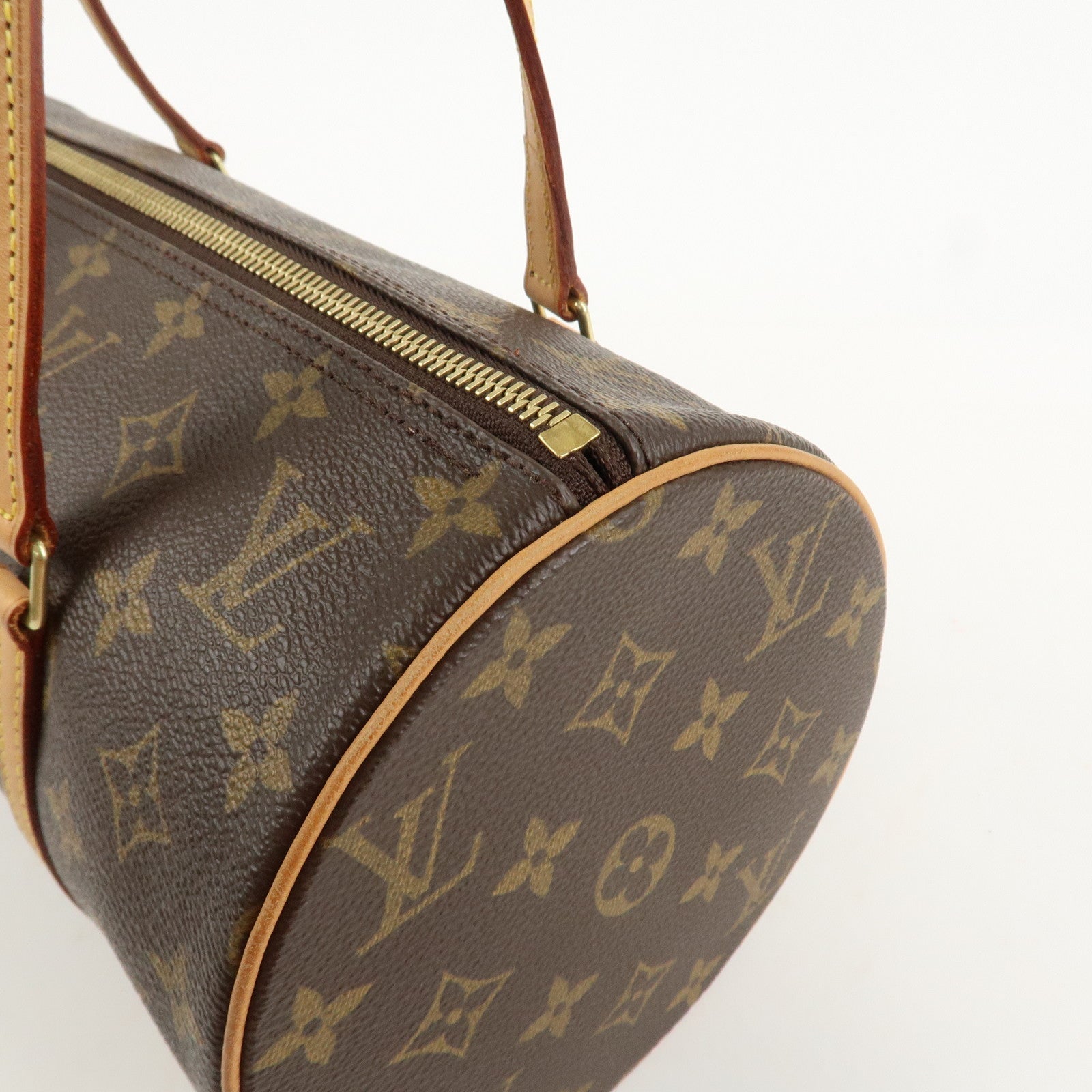 Louis Vuitton Monogram Papillon 30 Hand Bag New Style Brown M51385 Used