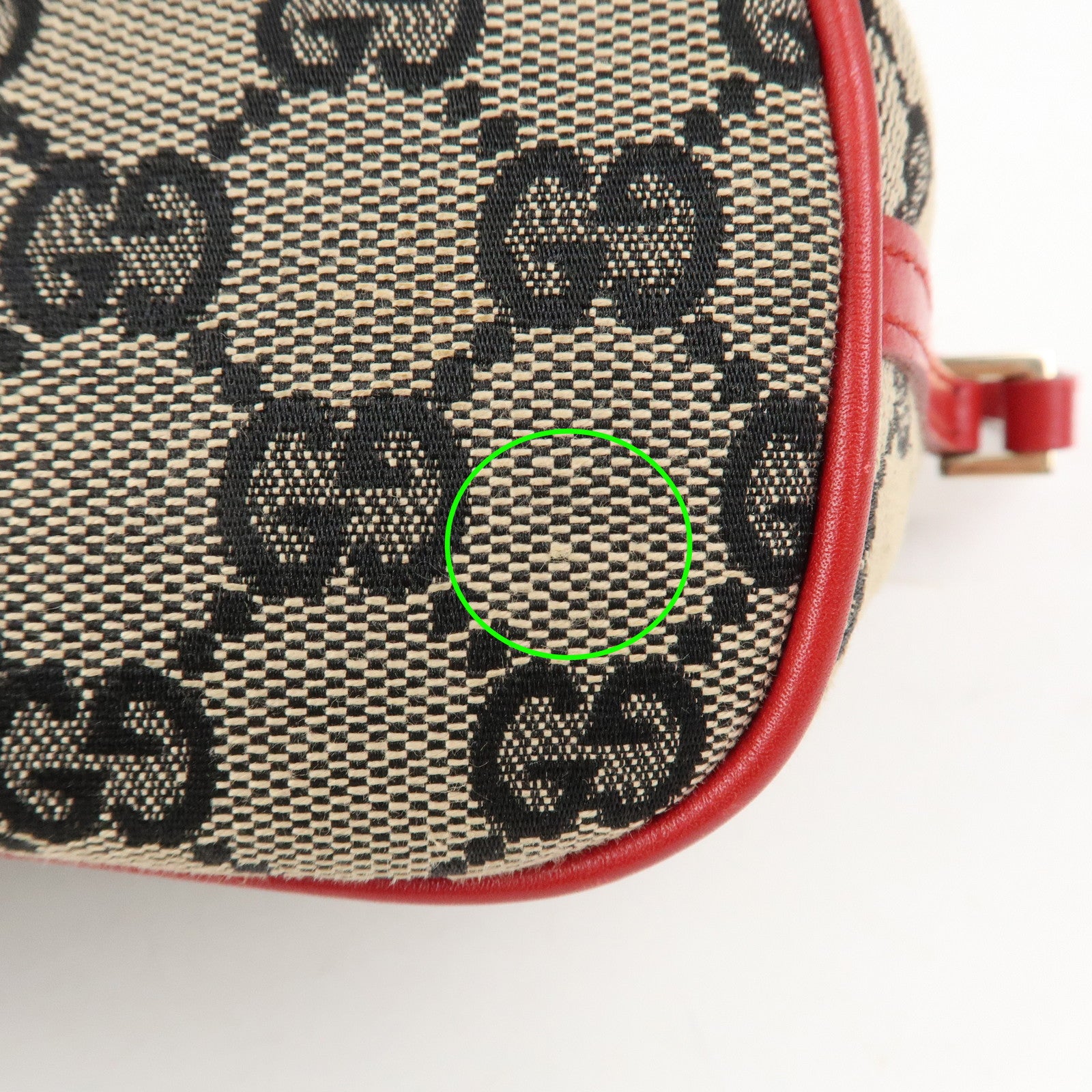 GUCCI GG Canvas Leather Accessory Pouch Hand Bag 039.1103