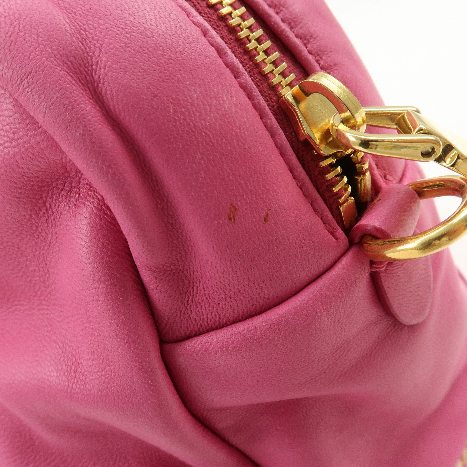 MIU MIU Logo Leather 2Way Bag Hand Bag Shoulder Bag Pink RL0048